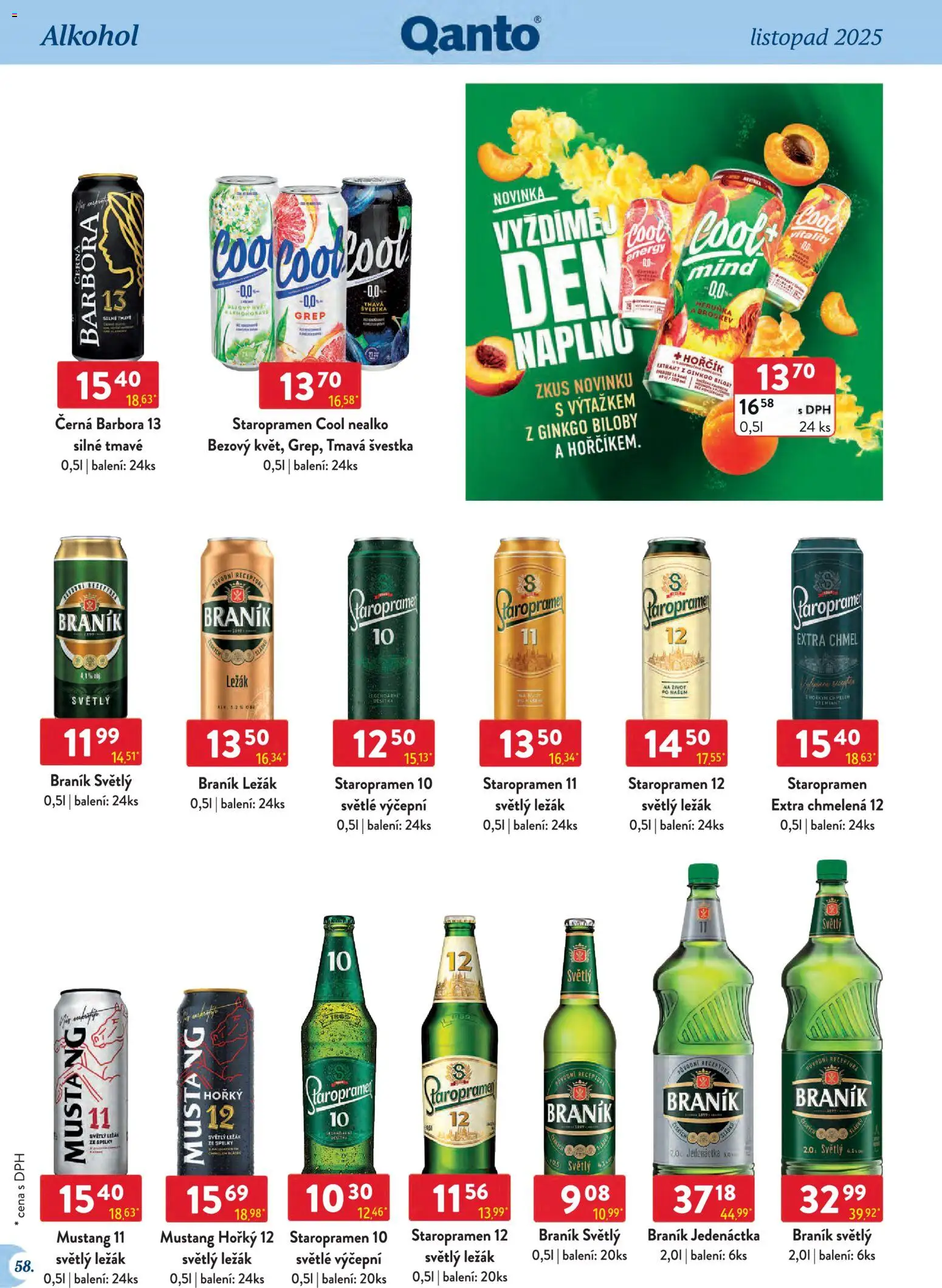 Astur & Qanto - Leták - Velkoobchod 11/2025 od 01.11.2025 | Strana: 58 | Produkty: Staropramen, Grep, Staropramen 11, Braník