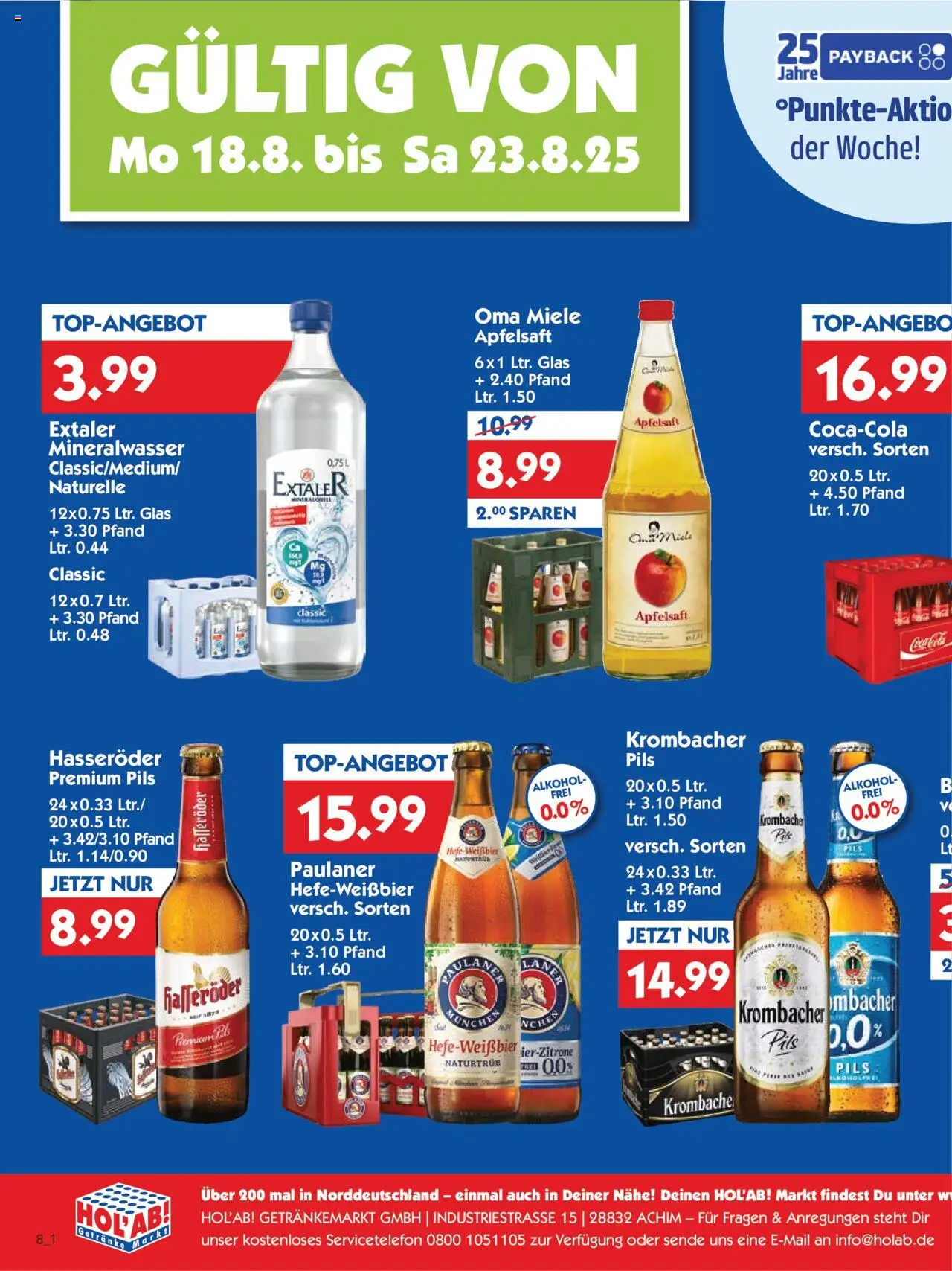 HOL’AB! Prospekt 	 - gültig ab dem 18.08.2025 | Seite: 2 | Produkte: Cola, Pils, Mineralwasser, Hasseröder
