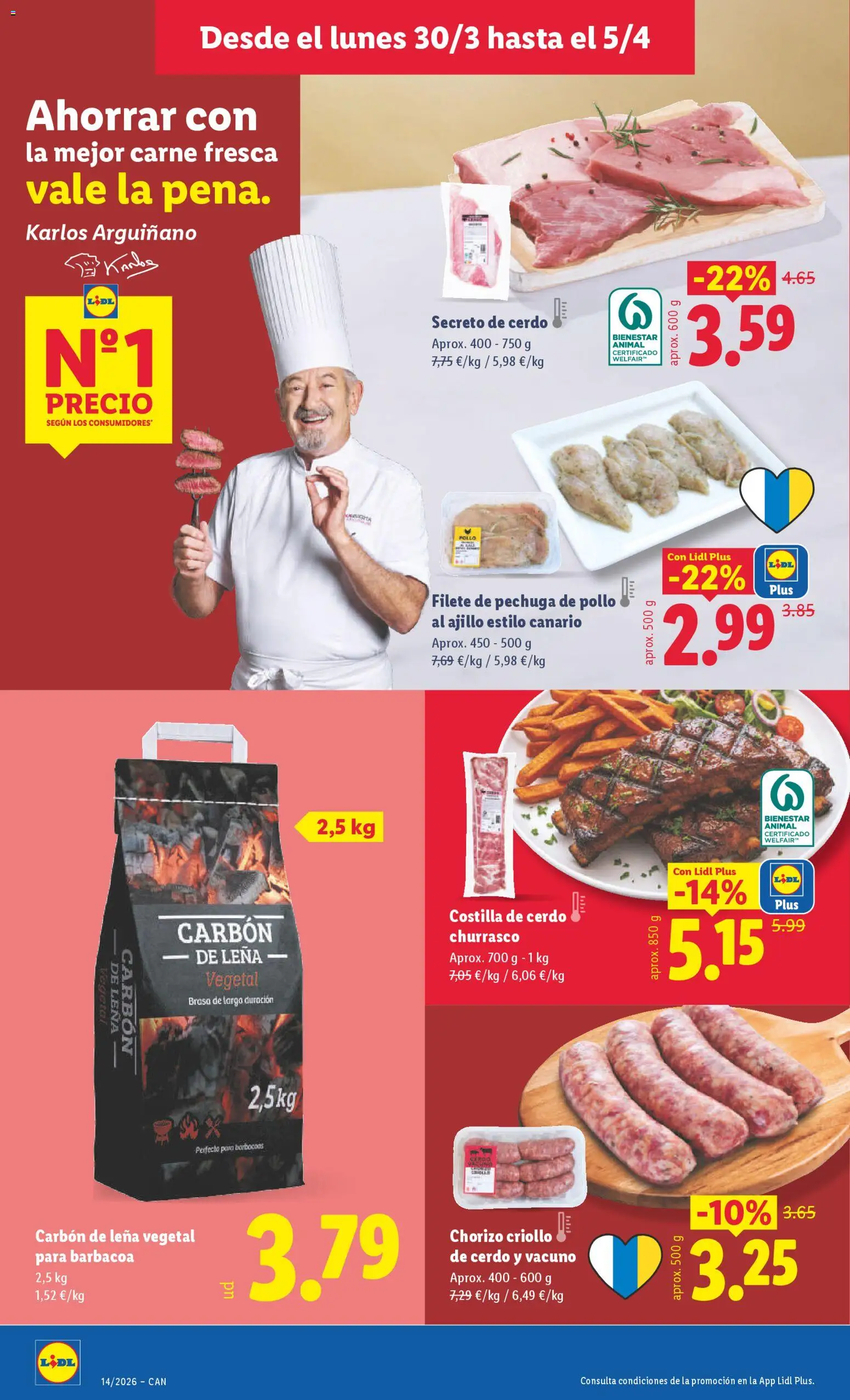 Lidl folleto │ válido desde el 30.03.2026 | Página: 8 | Productos: Cerdo, Costilla de cerdo, Barbacoa, Filete