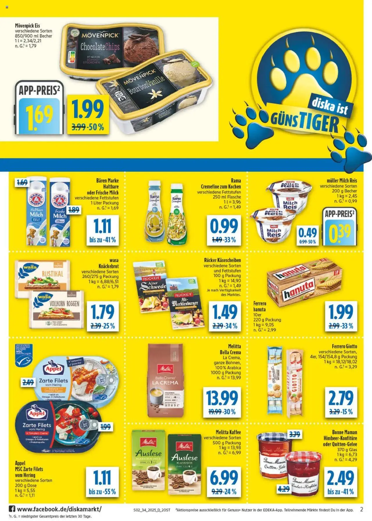 Diska - diska Angebote Sachsen-Thüringen KW34 - gültig ab dem 18.08.2025 | Seite: 2 | Produkte: Kaffee, Reis, Bourbon, Bonne maman