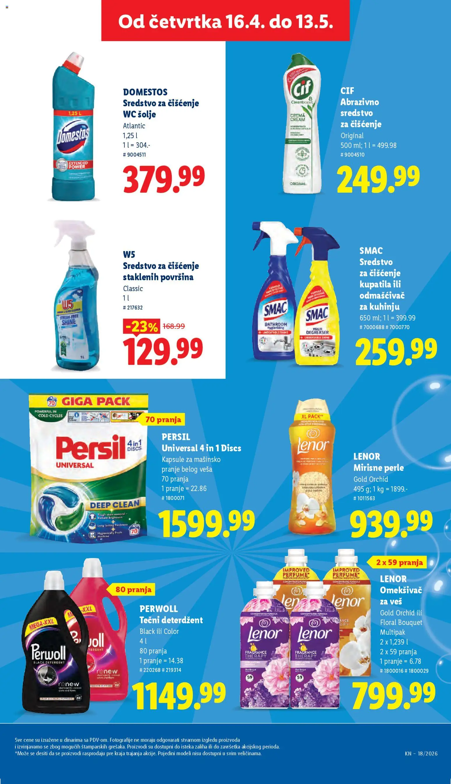 Lidl katalog - važi od 30.04.2026 | Strana: 45 | Proizvode: Tečni deterdžent, Lenor, W5, Omekšivač za veš