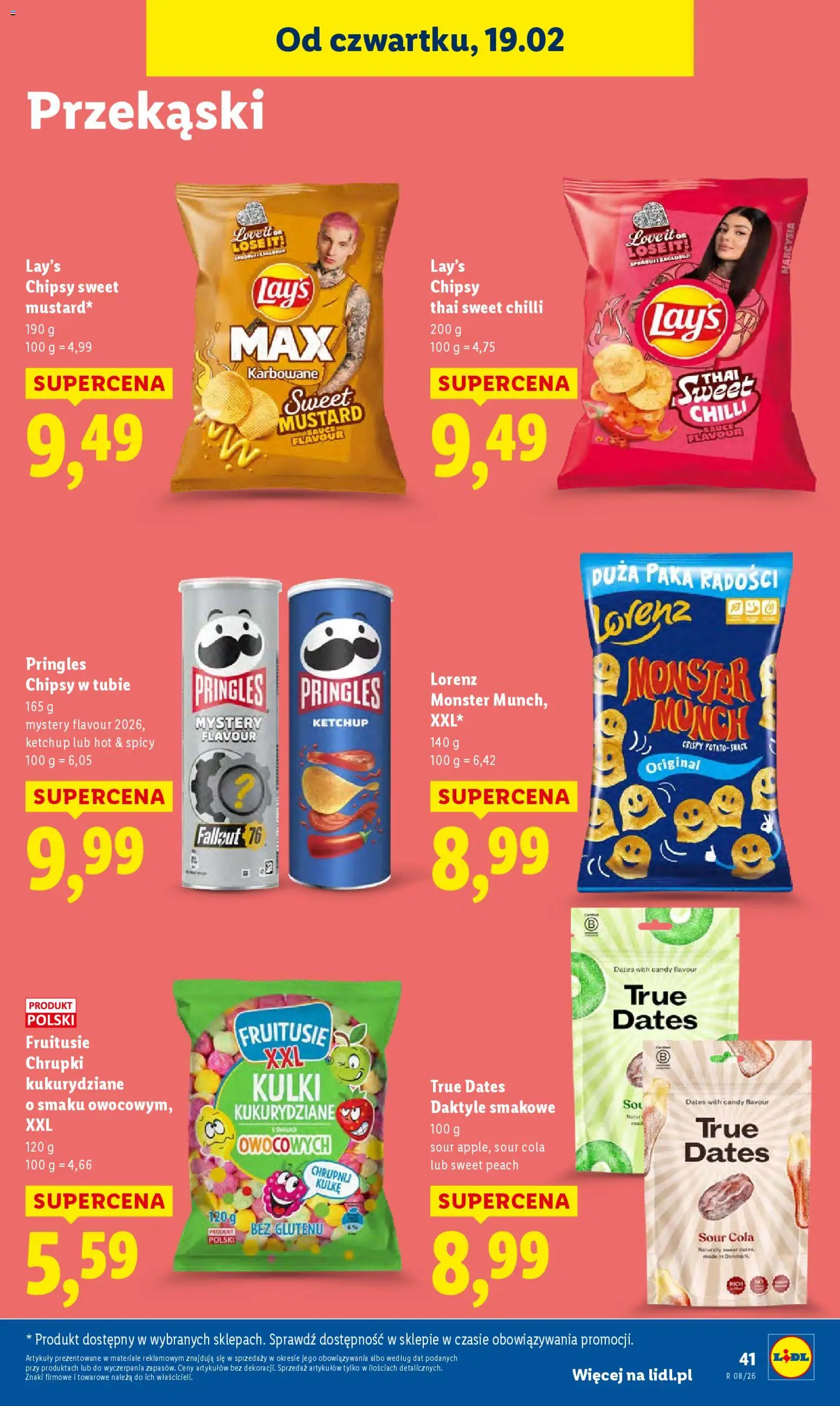 Lidl Polsko leták od 19.02.2026 | Strana: 41 | Produkty: Monster, Pringles, Lay's, Cola