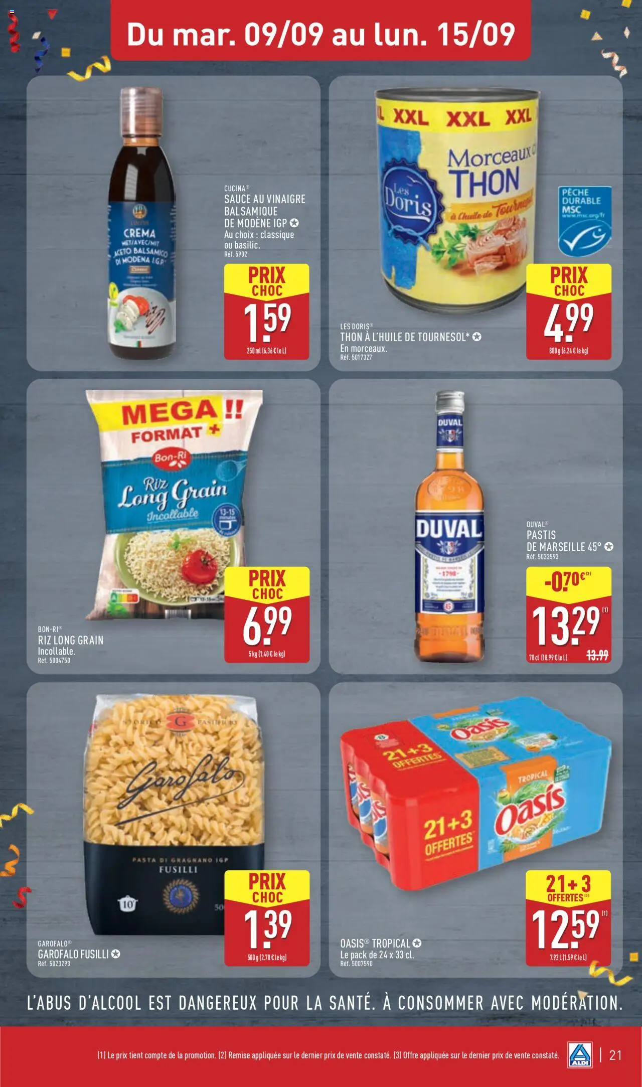  | Page: 24 | Produits: Pastis, Pêche, Fusilli, Vinaigre
