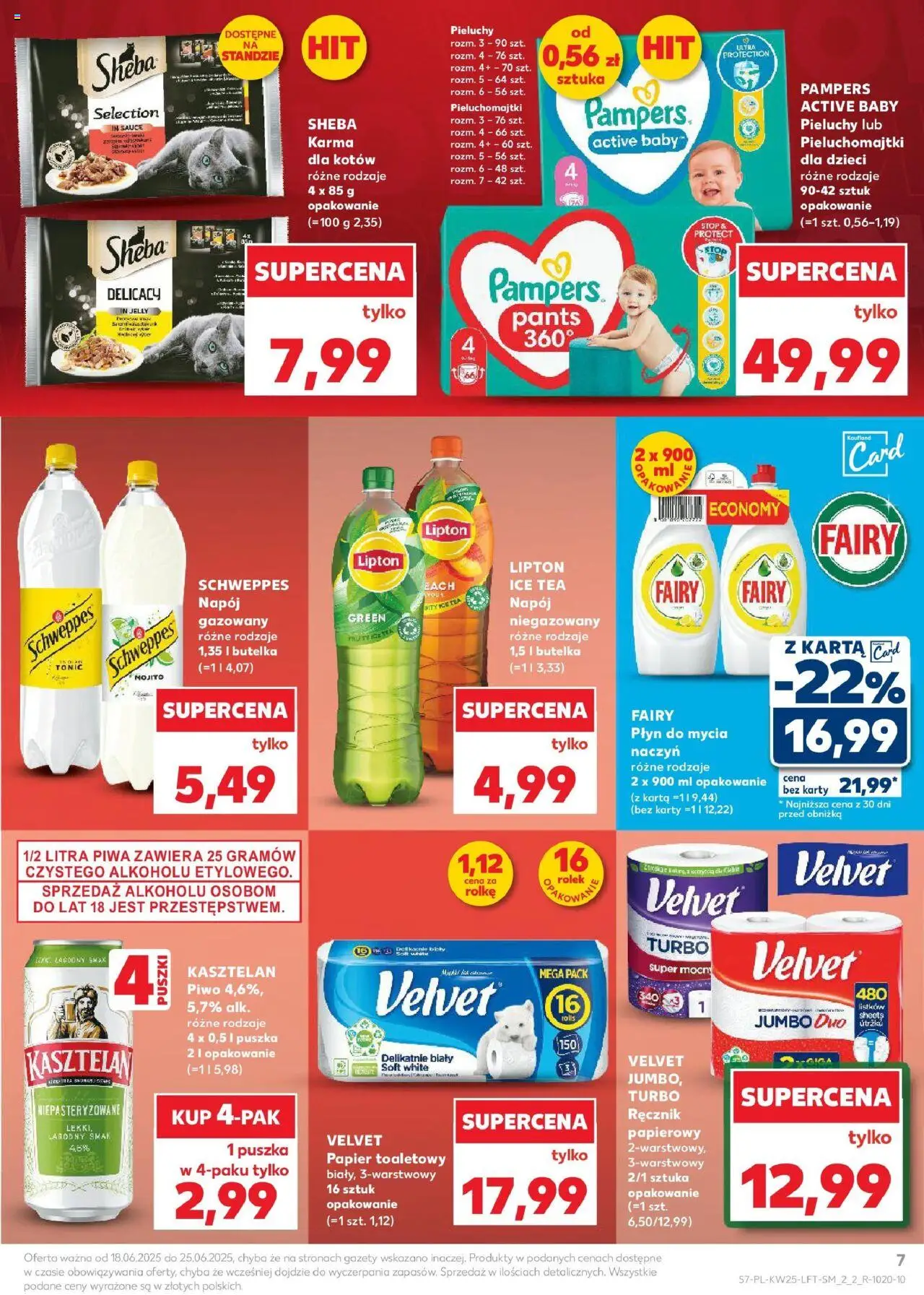 Kaufland gazetka od 18.06.2025 | Strona: 7 | Produkty: Ice Tea, Papier toaletowy, Piwo, Płyn do mycia naczyń