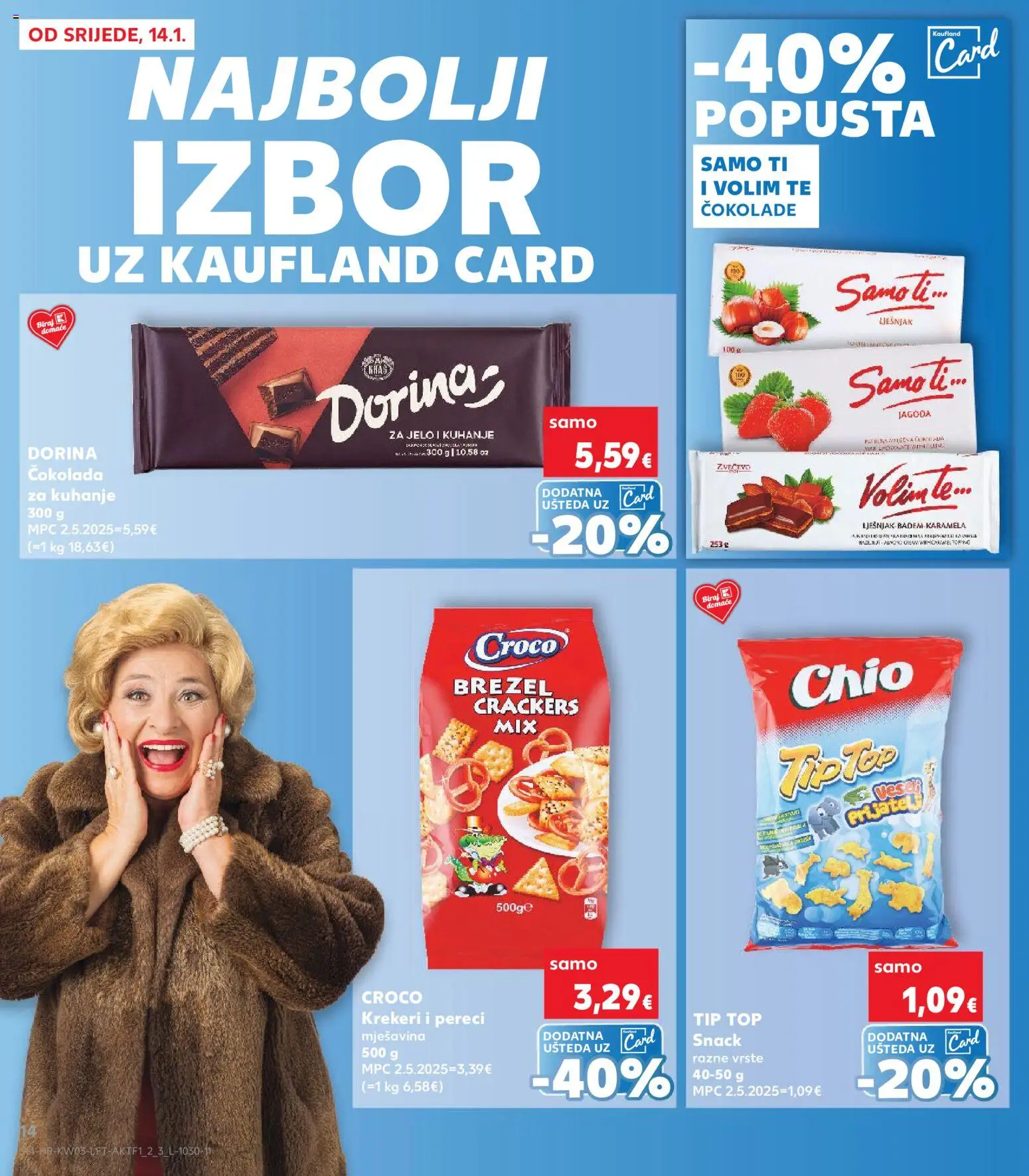 Kaufland katalog | vrijedi od 14.01.2026 | Stranica: 14 | Proizvodi: Lješnjak, Krekeri, Karamela, Pereci