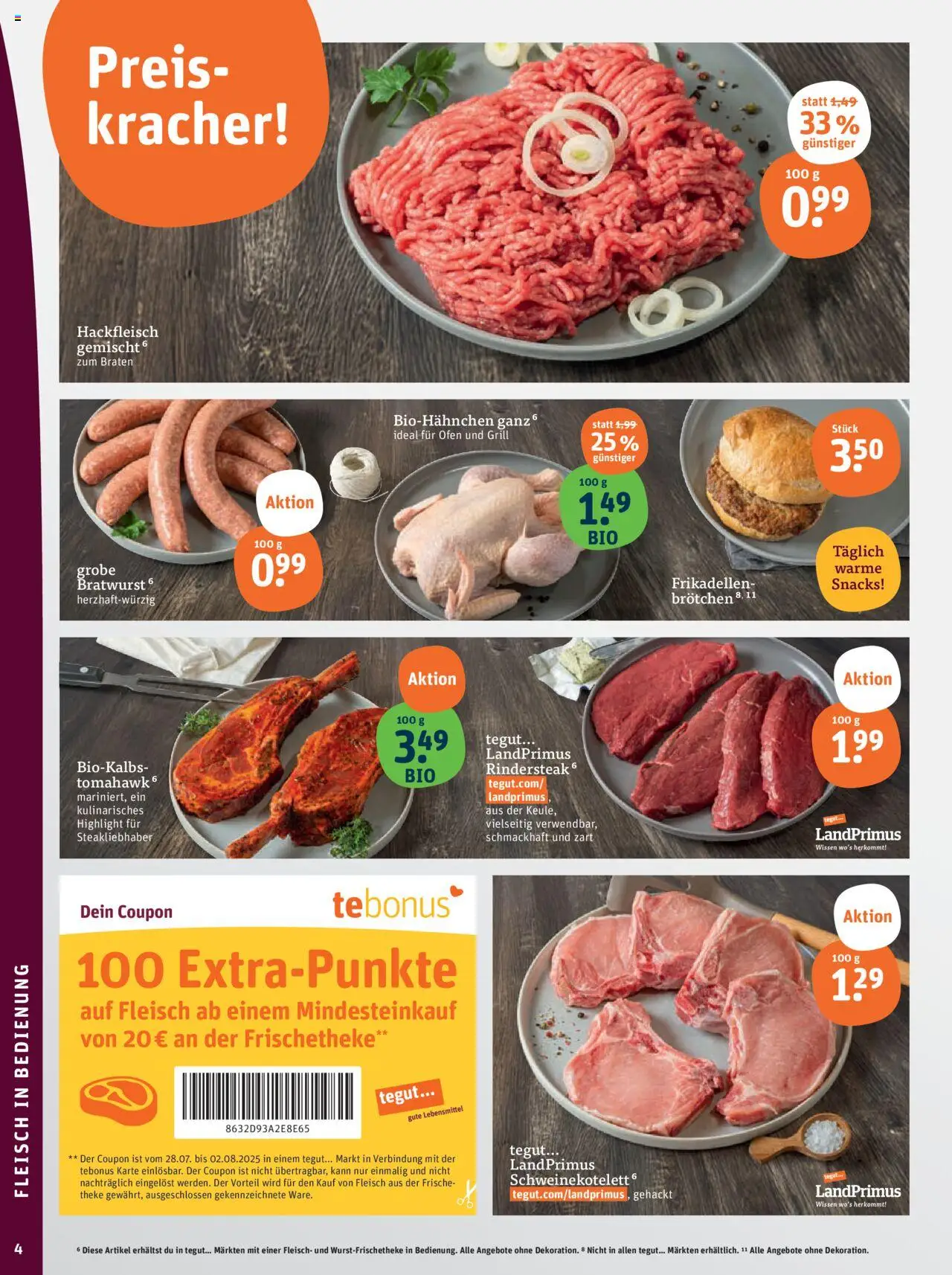 Tegut - Baden-Württemberg - gültig ab dem 28.07.2025 | Seite: 6 | Produkte: Grill, Bratwurst, Fleisch, Hackfleisch