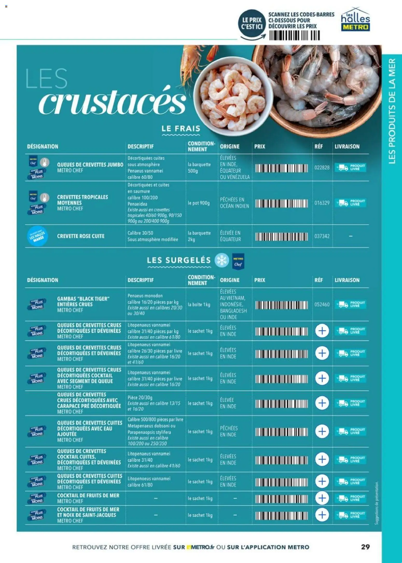 {H1} | Page: 29 | Produits: Fruits de mer, Crevette, Crevettes crues, Noix