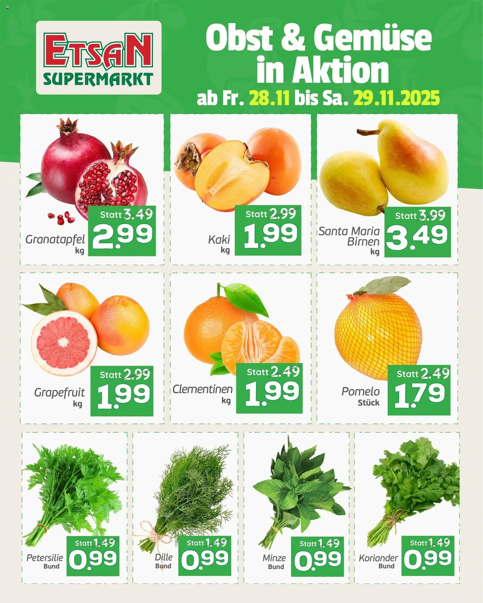 ETSAN Obst und Gemüse gültig ab 28.11.2025 | Seite: 2 | Produkte: Grapefruit, Gemüse, Obst, Petersilie