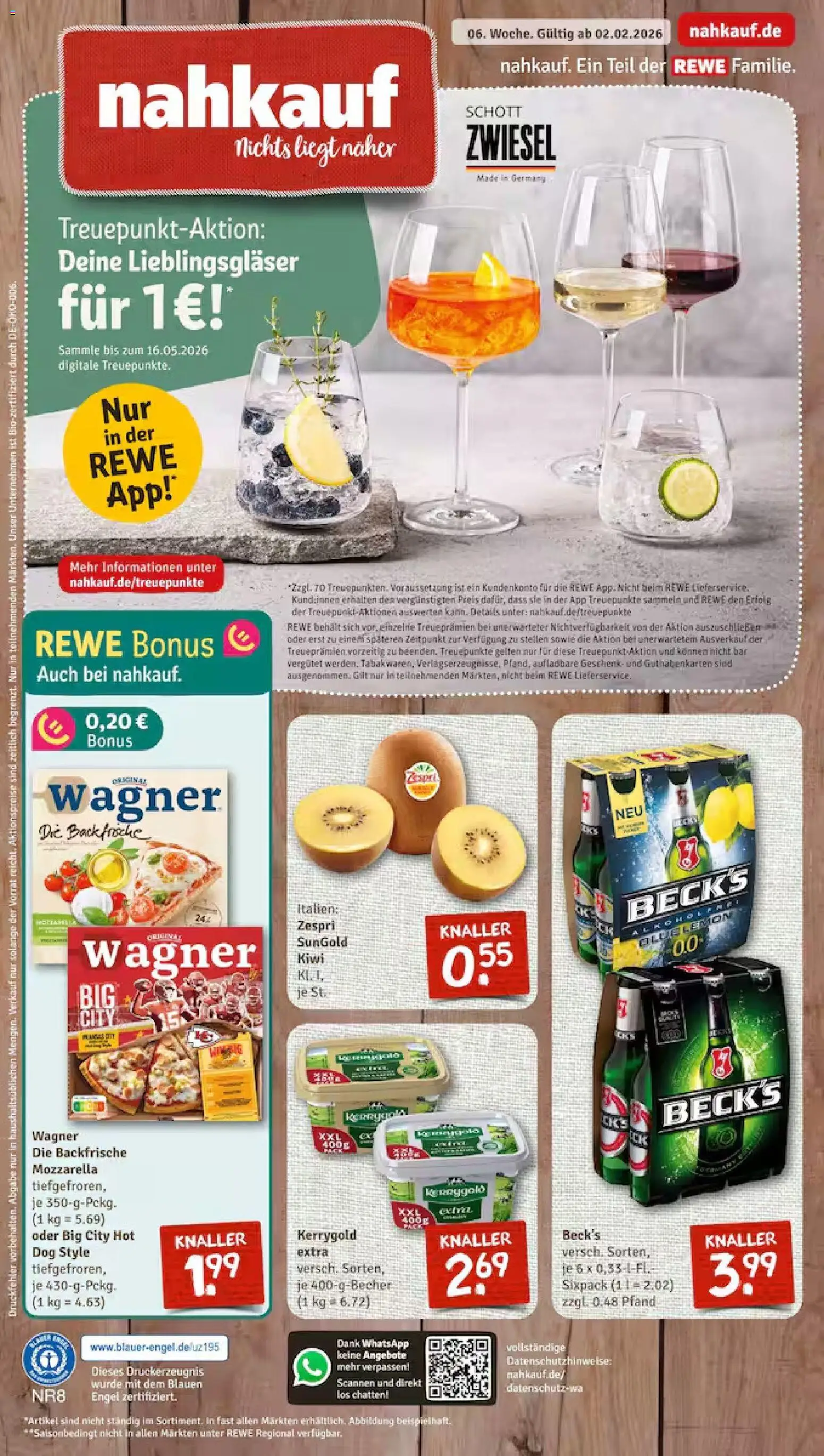 Nahkauf Prospekt 	 – gültig ab 02.02.2026 | Seite: 1 | Produkte: Mozzarella, Kiwi