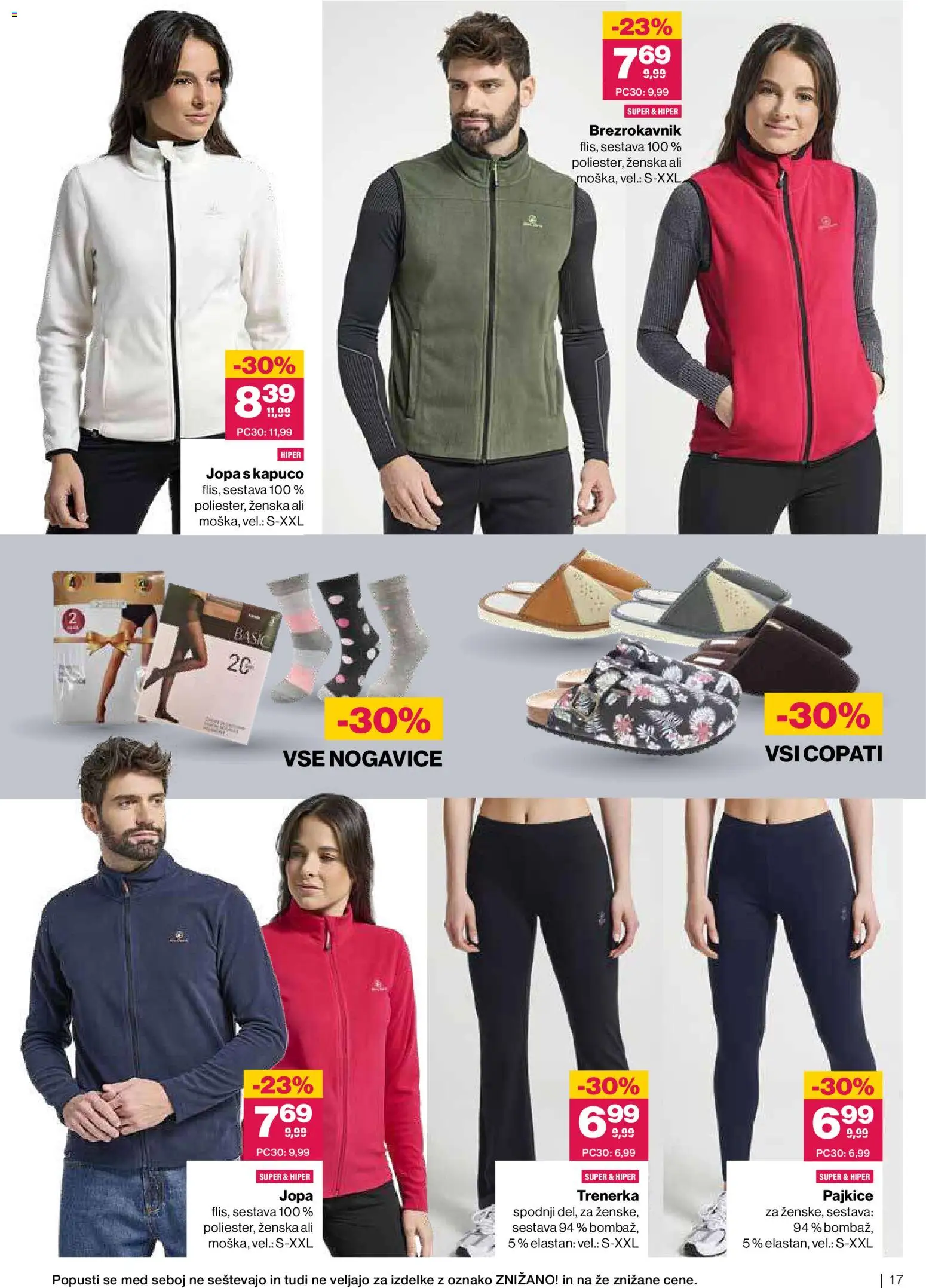 Novi Mercator katalog ponudbe – veljaven od 14.01.2026 | Stran: 17 | Izdelki: Pajkice, Brezrokavnik, Nogavice, Copati