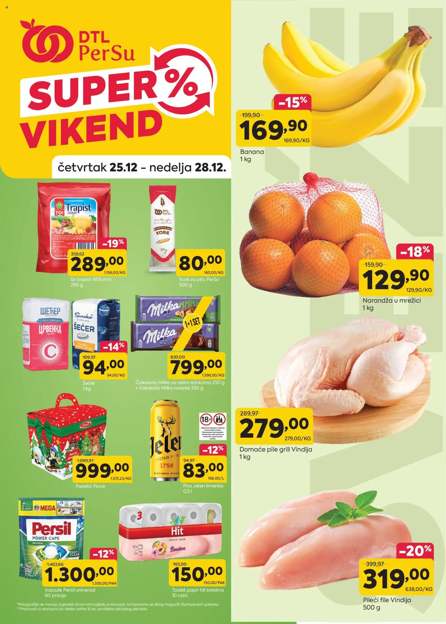 PerSu katalog - važi od 25.12.2025 | Strana: 1 | Proizvode: Toalet papir, Sir, Čokolada, Breskva