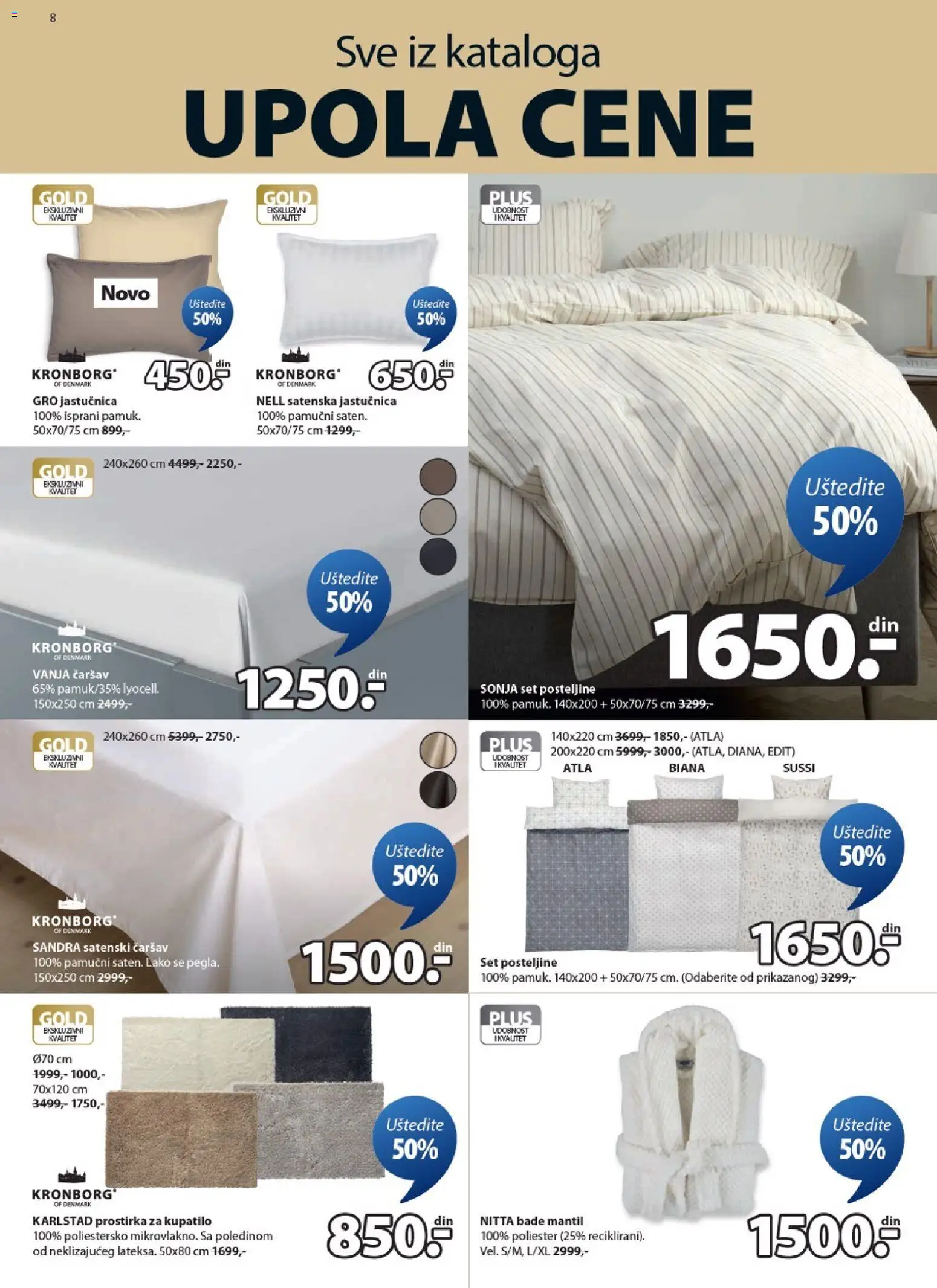 Jysk katalog - važi od 28.01.2026 | Strana: 8 | Proizvode: Kupatilo, Posteljine, Bade mantil