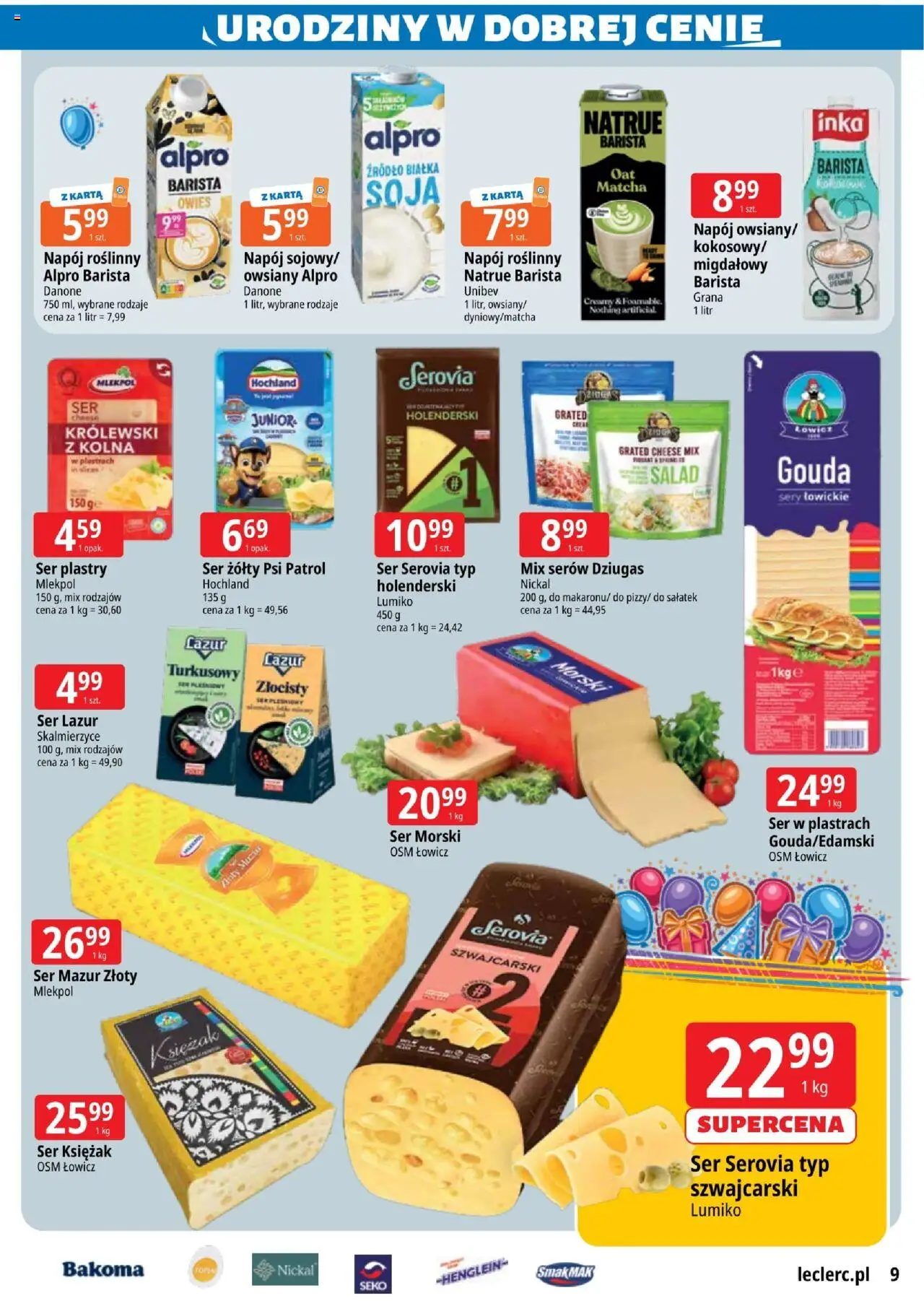 E.Leclerc Gazetka - Zielona Góra od 07.10.2025 | Strona: 9 | Produkty: Ser żółty, Alpro, Ser, Soja