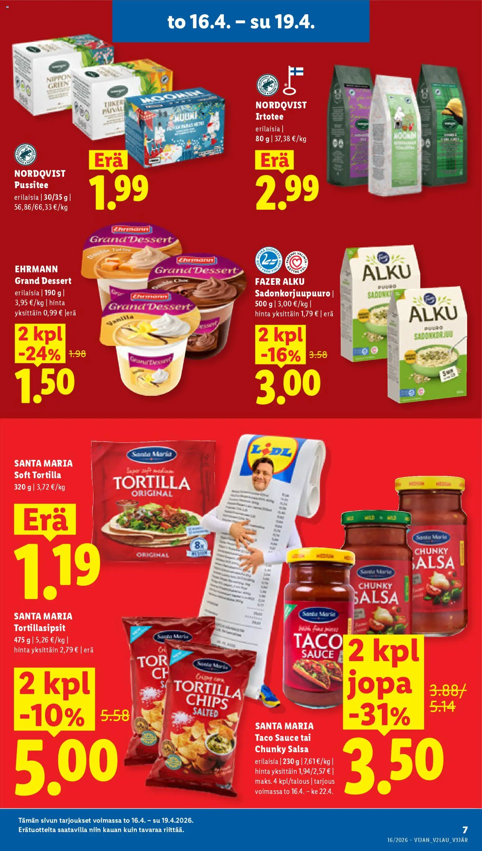 Lidl tarjoukset – voimassa 16.04.2026 alkaen | Sivu: 8 | Tuotteet: Salsa, Tortilla