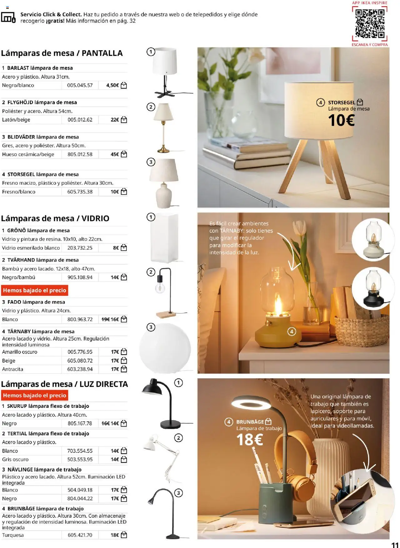 Catálogo IKEA Iluminación │ válido desde el 06.02.2025 | Página: 11 | Productos: Auriculares, Almacenaje, Mesa, Lámpara