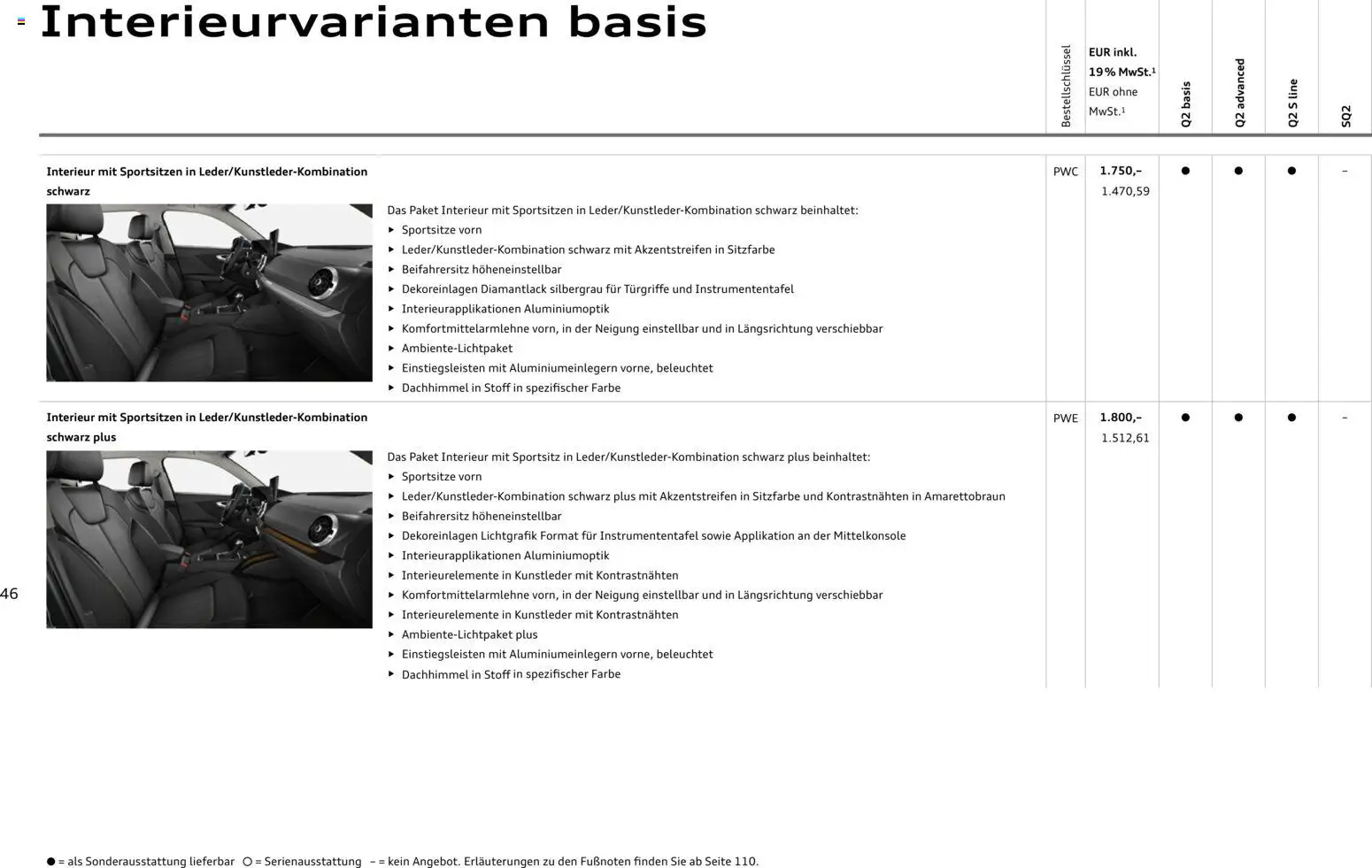 Audi Q2 / SQ2 – gültig ab 05.06.2025 | Seite: 45