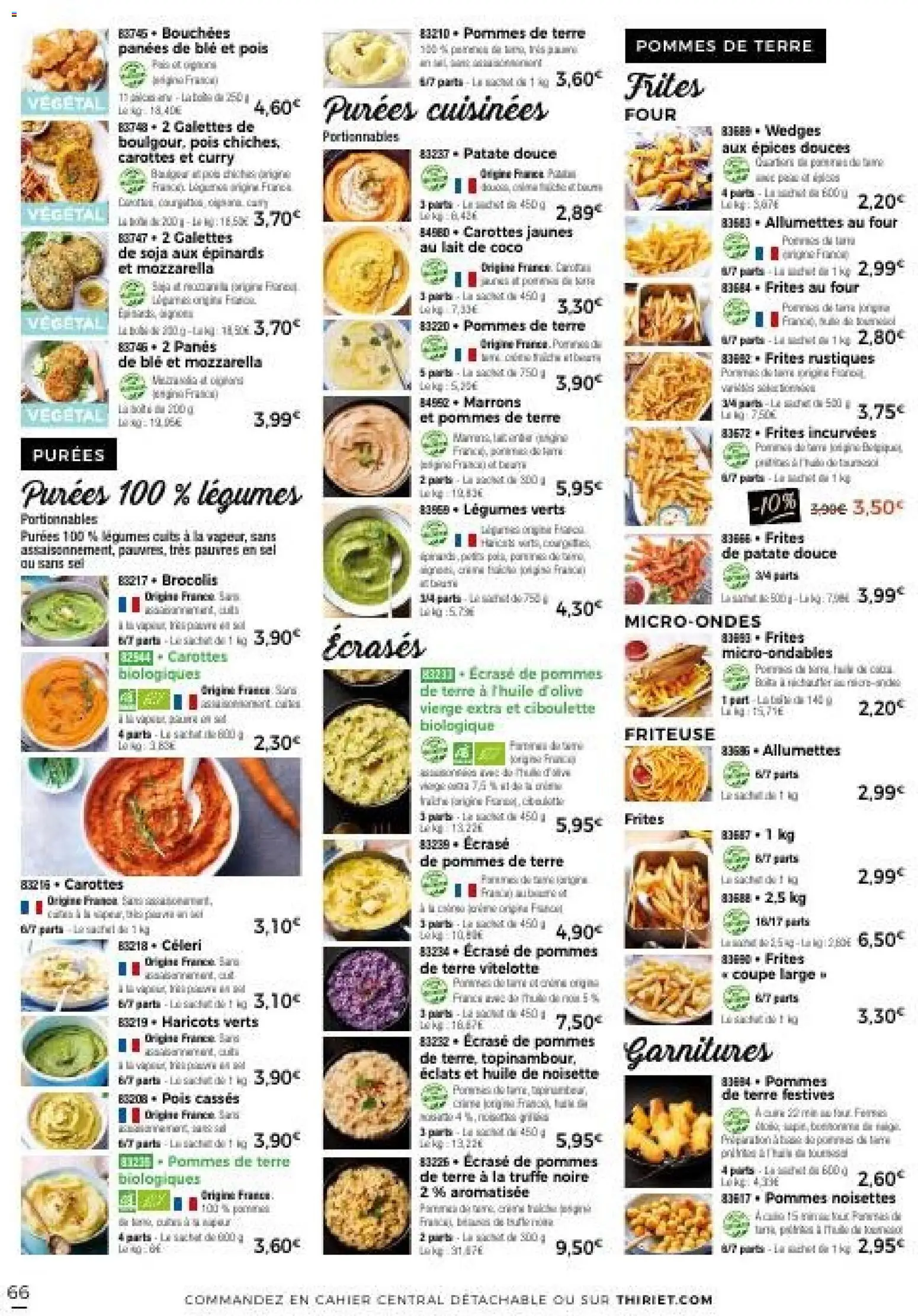 {H1} | Page: 66 | Produits: Carottes, Patate douce, Friteuse, Mozzarella