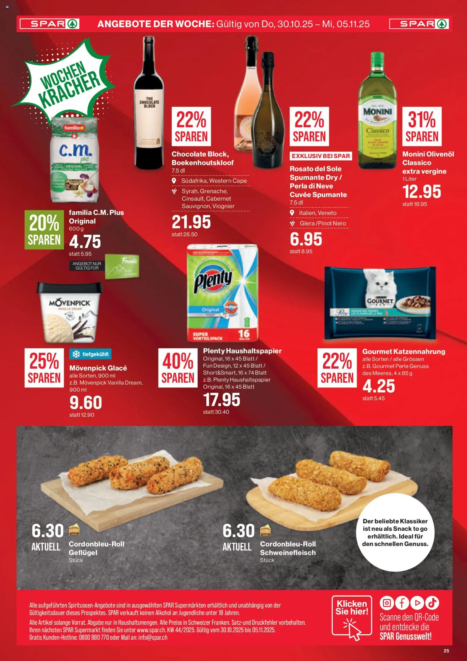 SPAR Aktionen – gültig ab 30.10.2025 | Seite: 25 | Produkte: Glace, Schweinefleisch