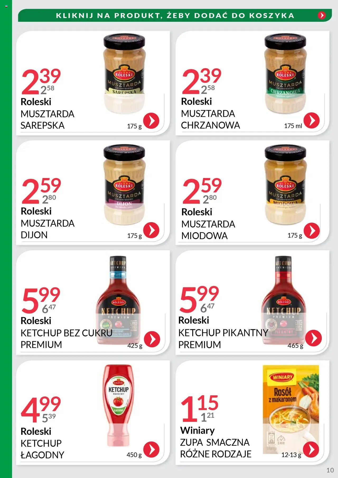 Eurocash Gazetka - Oferta Handlowa MR Południowy Wschód od 09.06.2025 | Strona: 10 | Produkty: Musztarda miodowa, Ketchup, Ketchup bez cukru, Musztarda