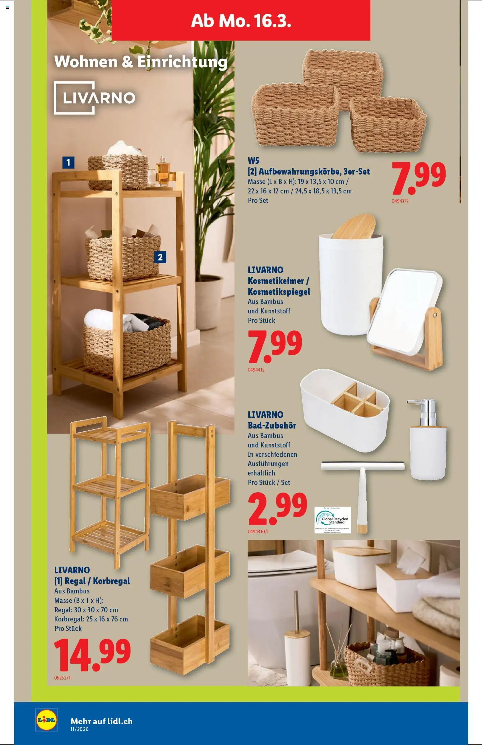 Lidl aktionen – gültig ab 12.03.2026 | Seite: 28 | Produkte: Regal, Kosmetikspiegel