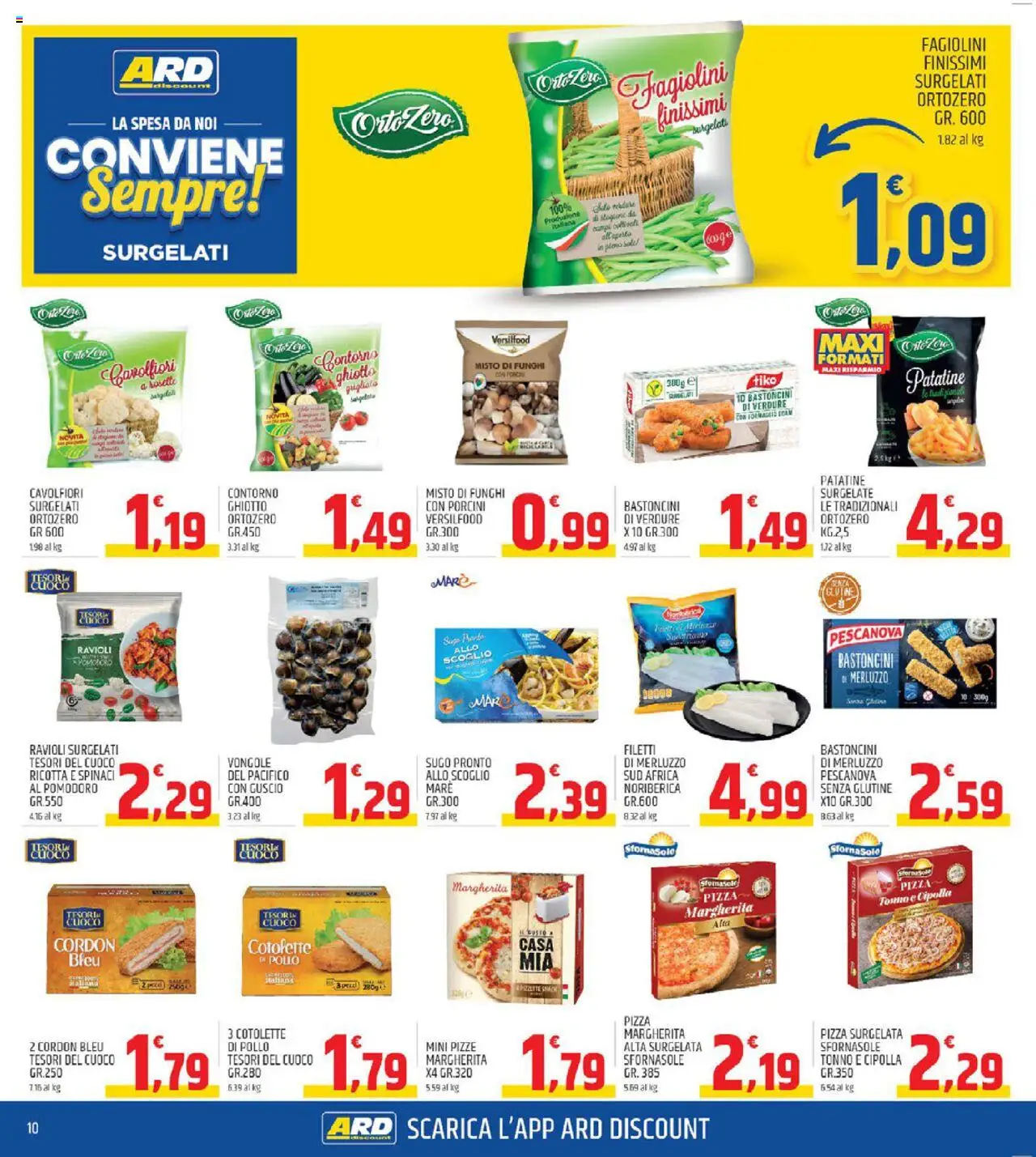 Volantino ARD Discount del 13.10.2025 | Pagina: 10 | Prodotti: Pollo, Merluzzo, Pomodoro, Fagiolini