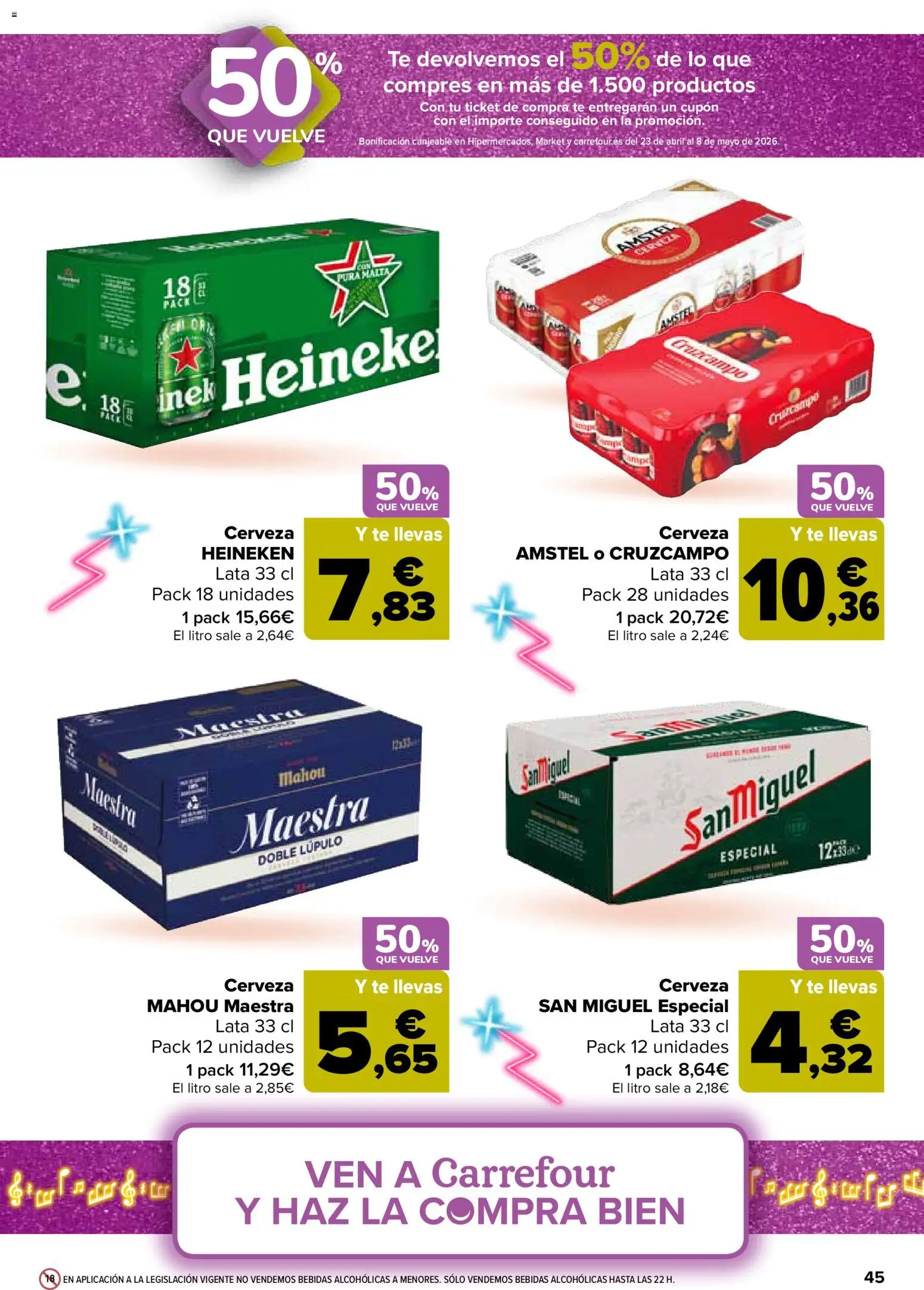 Carrefour folleto │ válido desde el 07.04.2026 | Página: 49 | Productos: Cerveza, Té, Σπανάκι