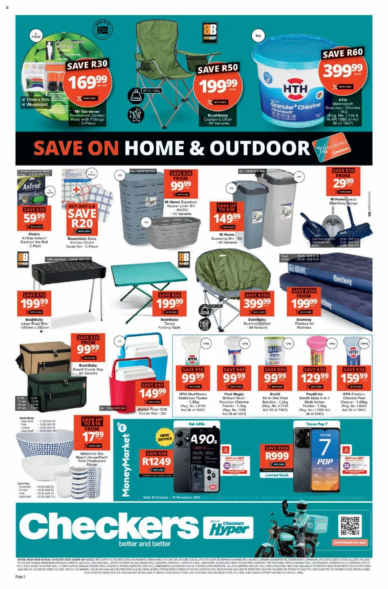 New Checkers catalogue – valid from 20.10.2025 | Page: 2 | Products: Sim, Brush, Garden hose, Seafood