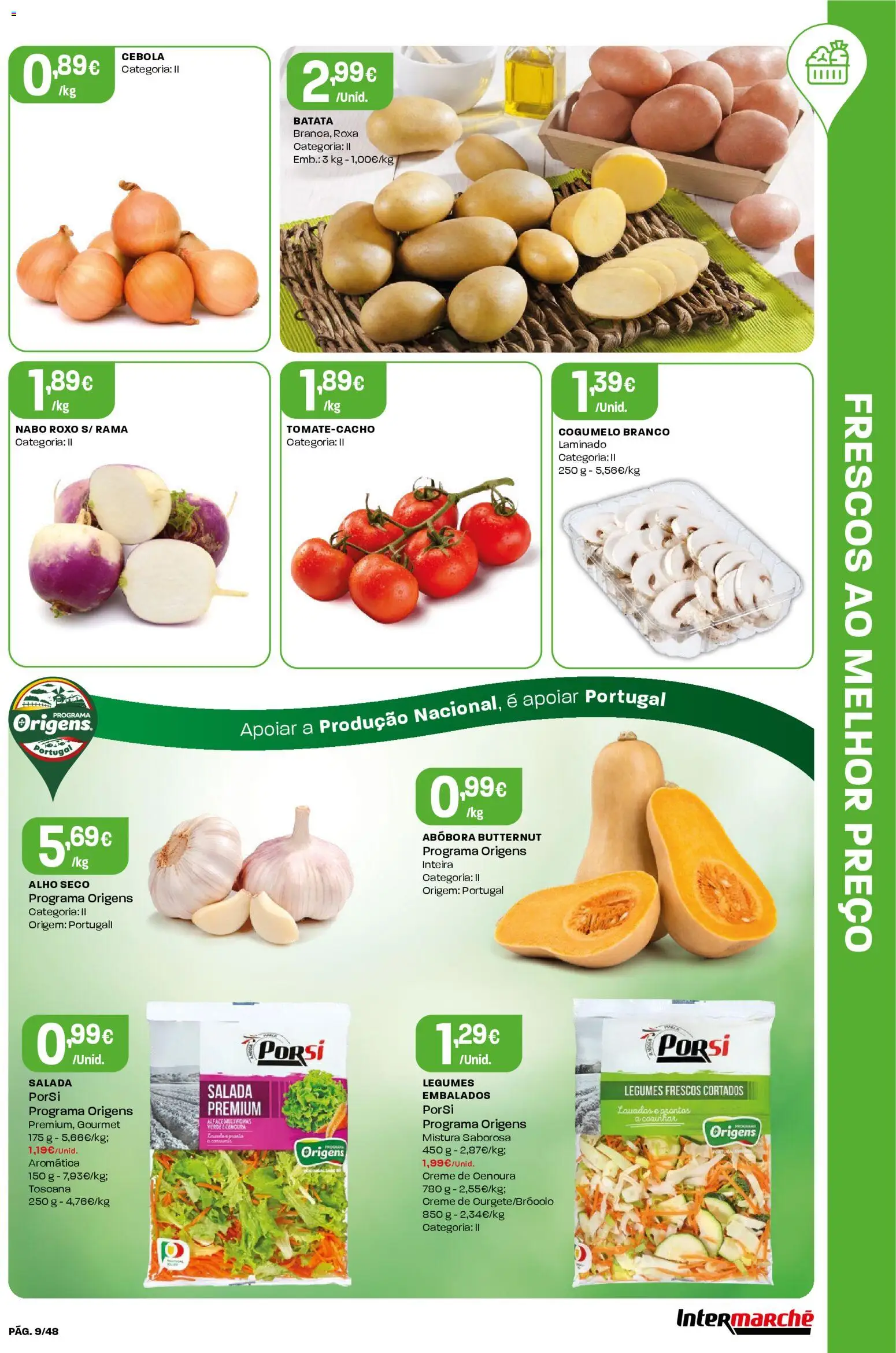 Intermarché folheto │ válido de 05.03.2026 | Página: 9 | Produtos: Cebola, Abóbora, Cenoura, Alface