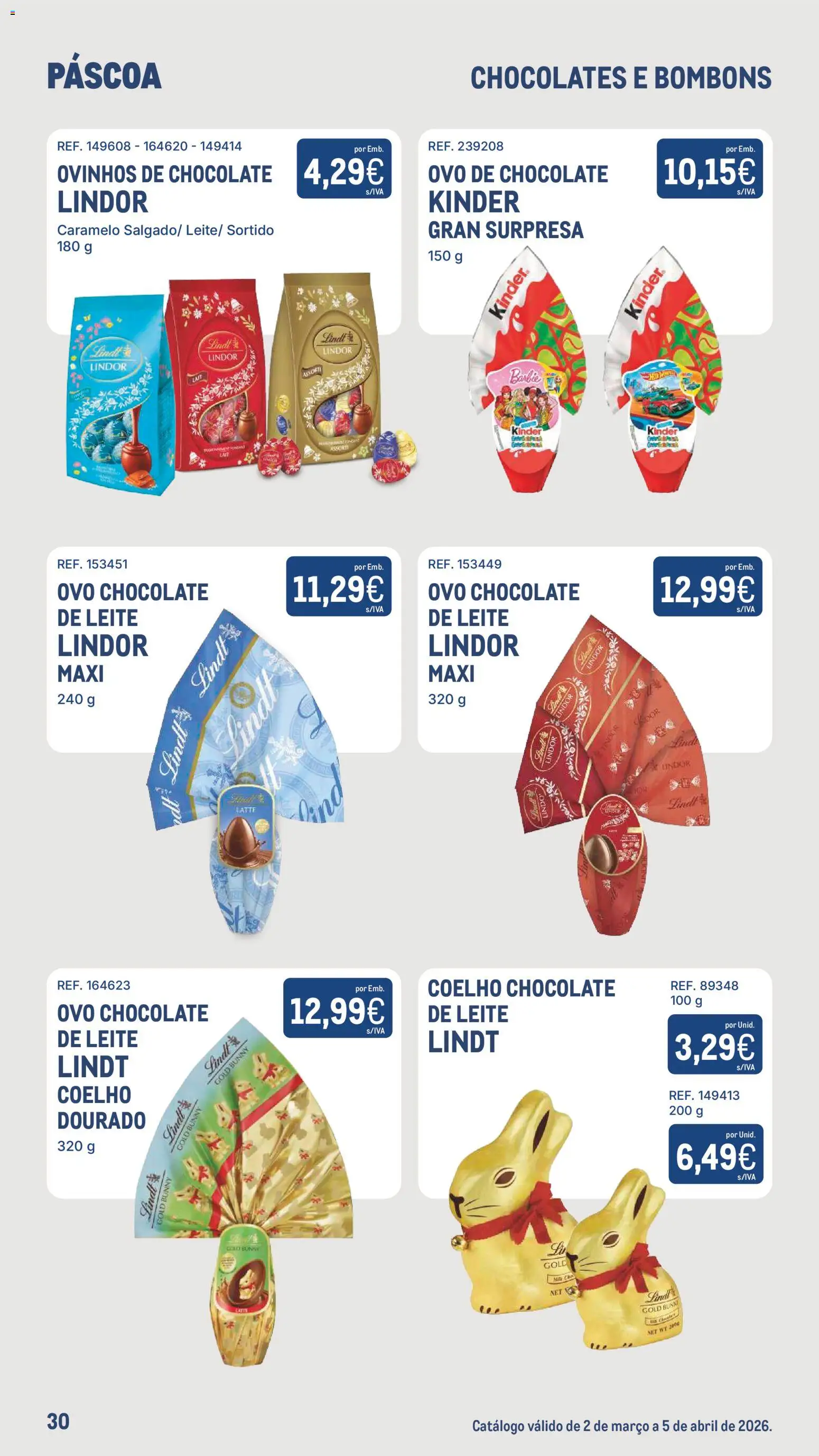 Makro - Especial Páscoa │ válido de 02.03.2026 | Página: 30 | Produtos: Chocolates, Leite, Chocolate, Coelho