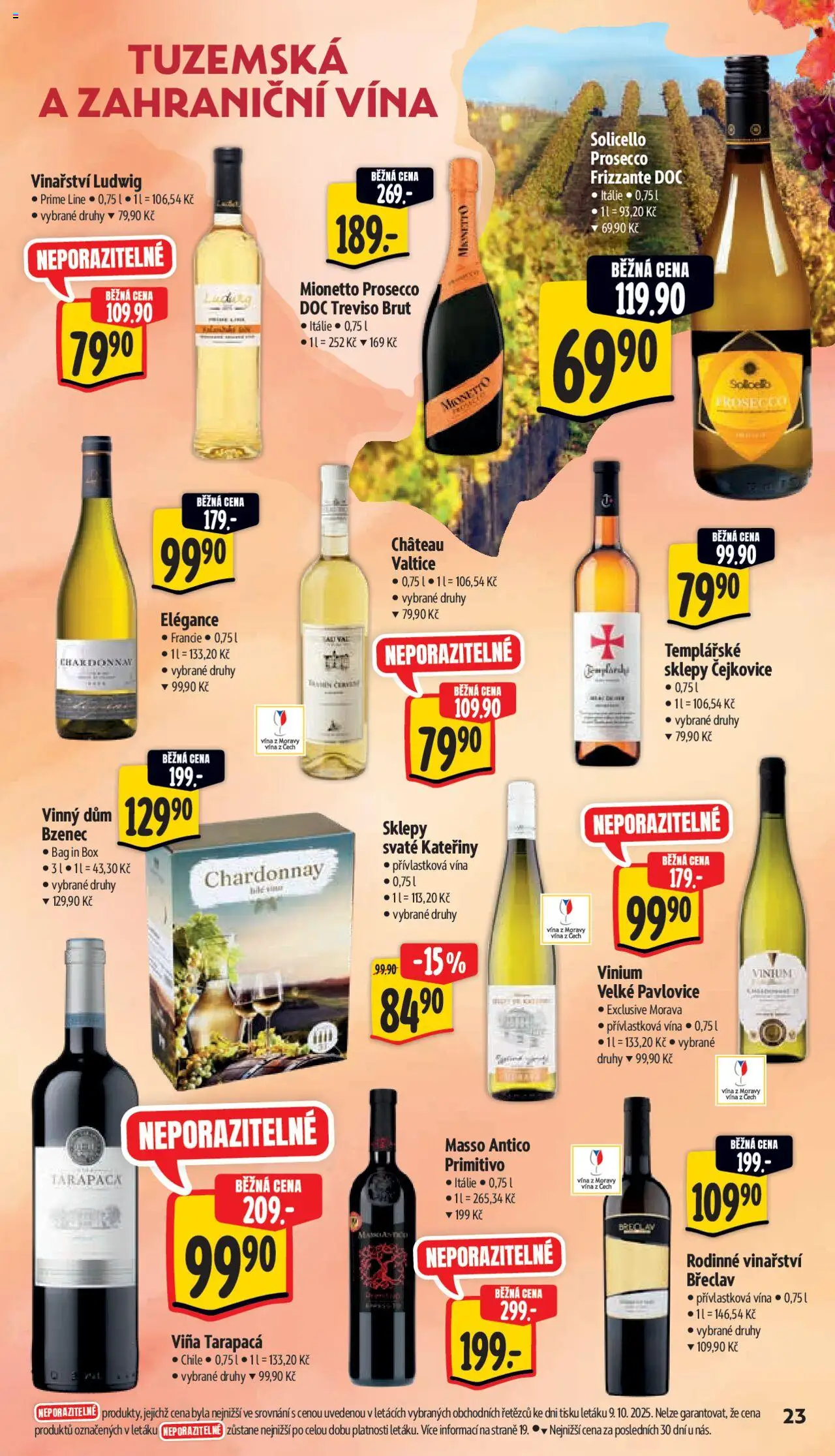 Albert leták - Supermarket od 15.10.2025 | Strana: 32 | Produkty: Tarapaca, Prosecco, Primitivo, Solicello prosecco