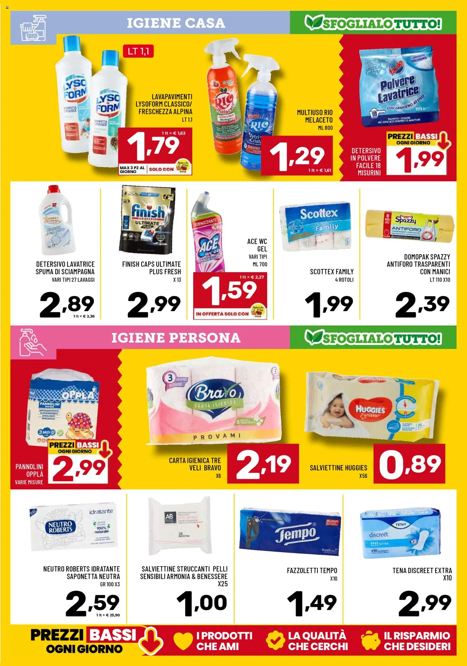 Volantino Il Centesimo del 02.01.2026 | Pagina: 13 | Prodotti: Pannolini, Candeggina, Fazzoletti, Saponetta