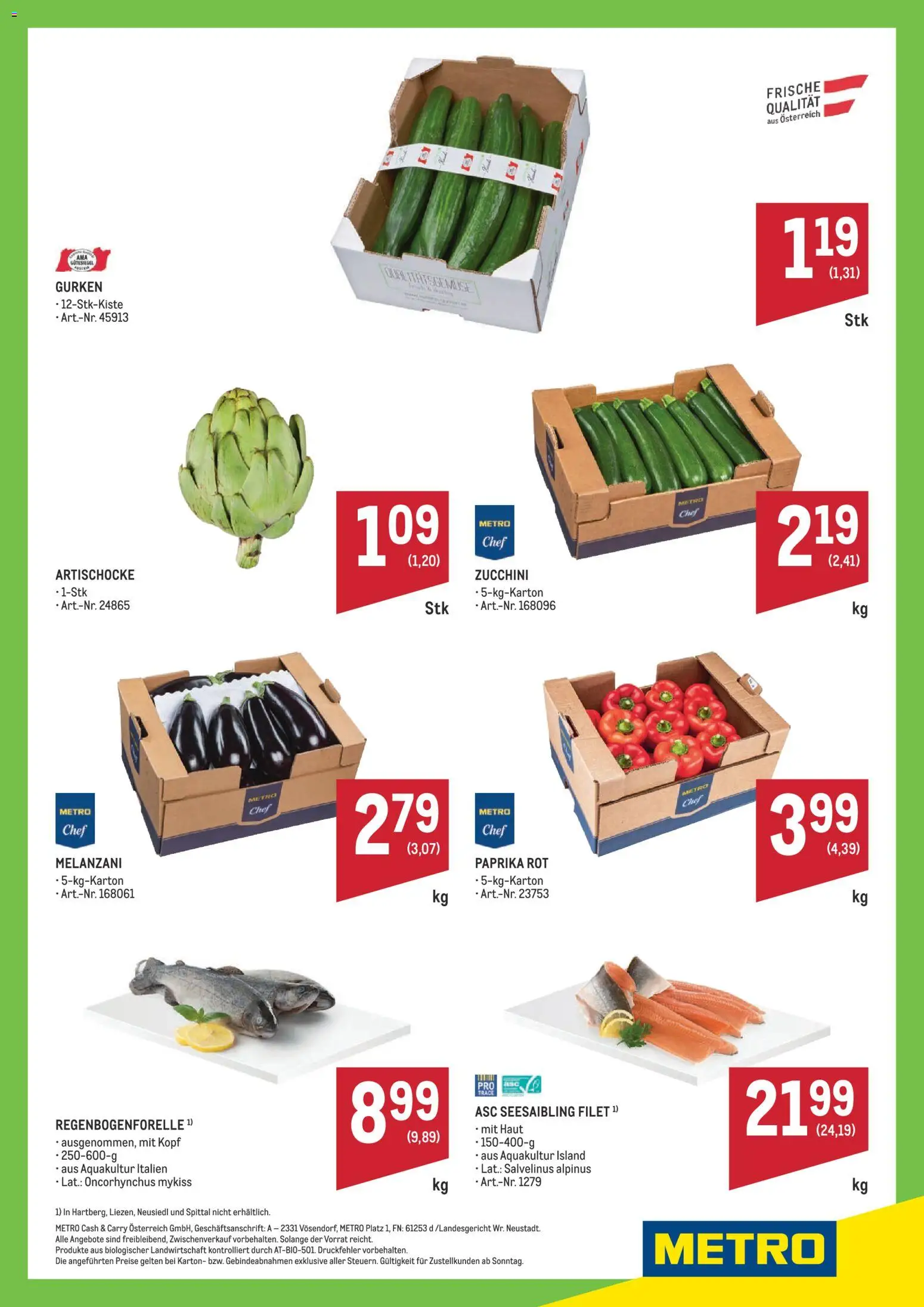 Metro Angebote Wochenhits gültig ab 29.03.2026 | Seite: 2 | Produkte: Gurken