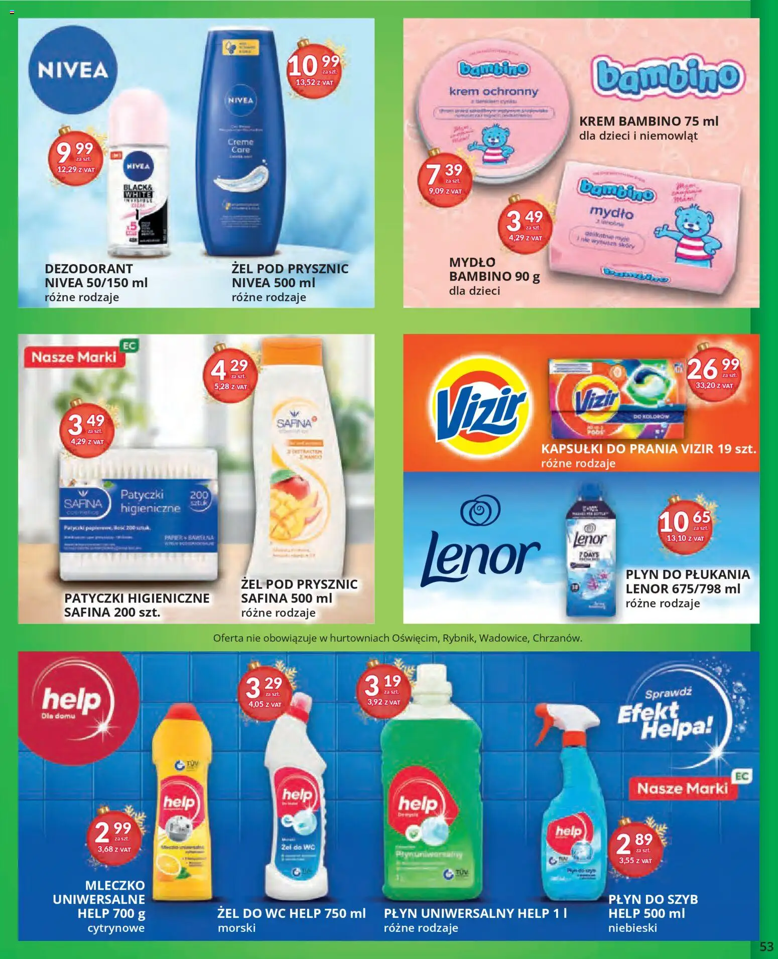 Eurocash Gazetka od 17.11.2025 | Strona: 53 | Produkty: Kapsułki do prania Vizir, Kapsułki do prania, Mydło, Dezodorant