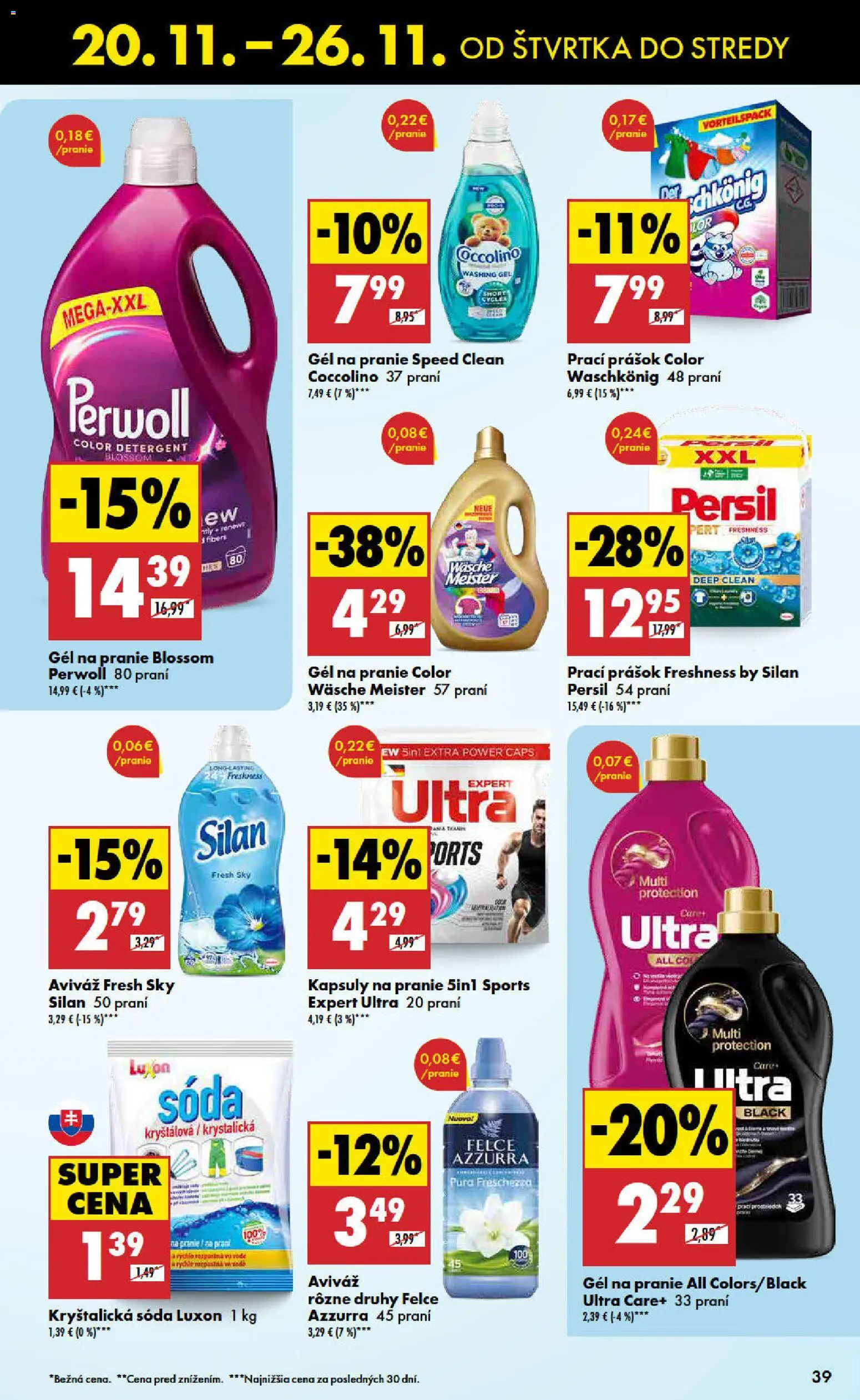 Nové Biedronka akcie – leták je platný od 20.11.2025 | Strana: 39 | Produkty: Persil, Silan, Aviváž, Coccolino