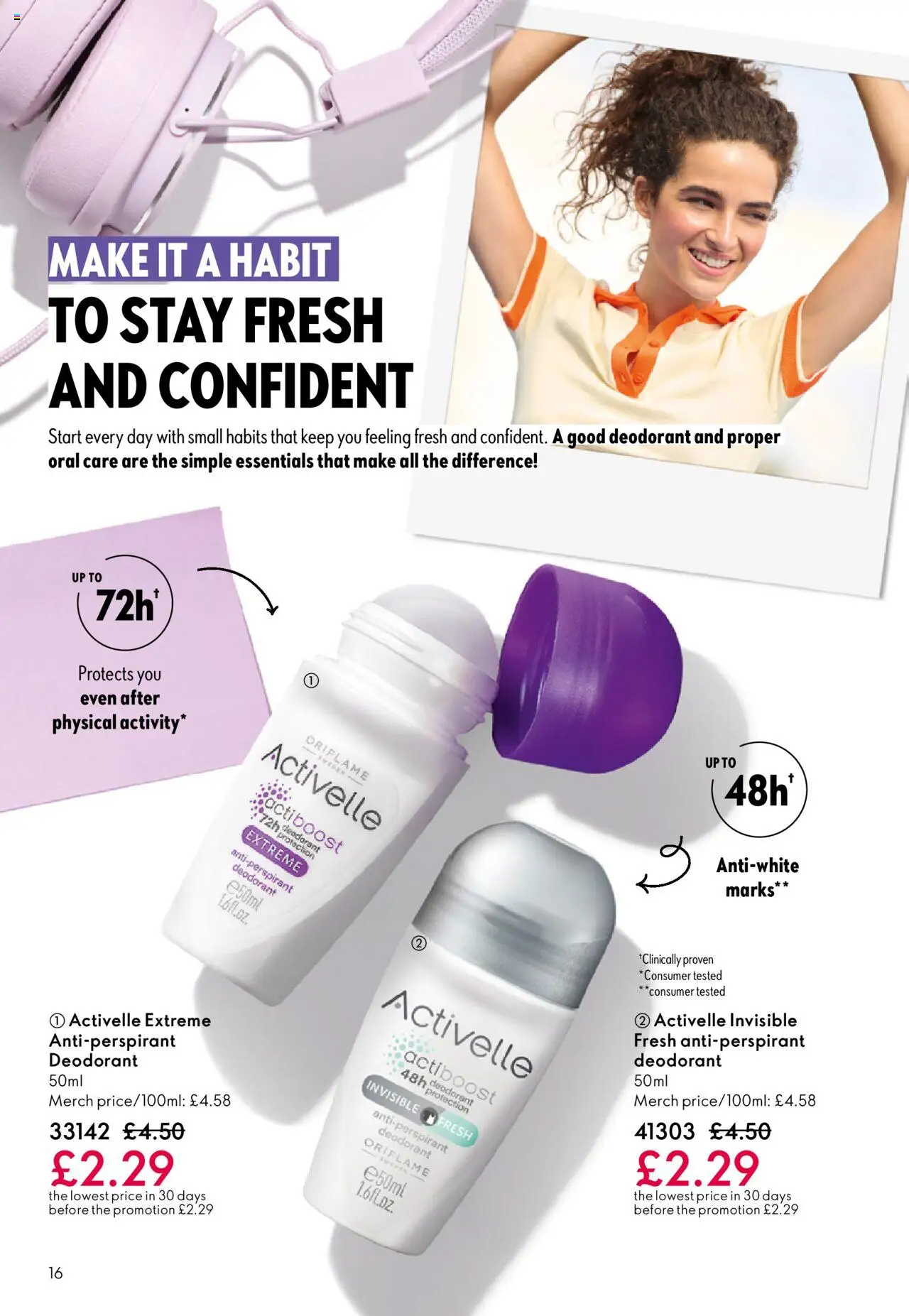 {H1} | Page: 16 | Products: Deodorant, Antiperspirant