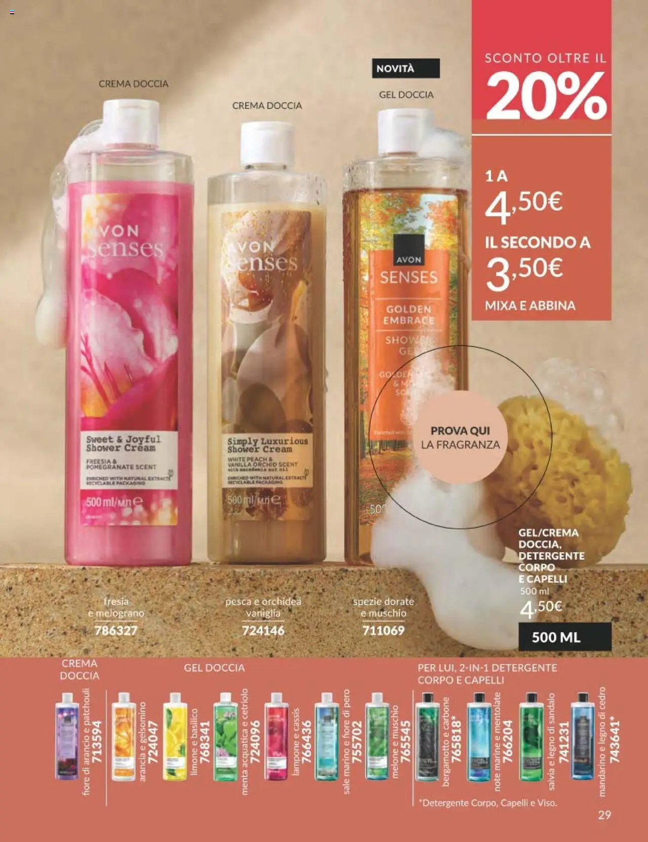 Volantino Avon del 01.10.2025 | Pagina: 29 | Prodotti: Crema, Pesca, Basilico, Menta