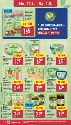 Aldi Prospekt 	 ab 27.04.2026 gültig | Seite: 10 | Produkte: Tomaten, Lachs, Pizza, Frischkase