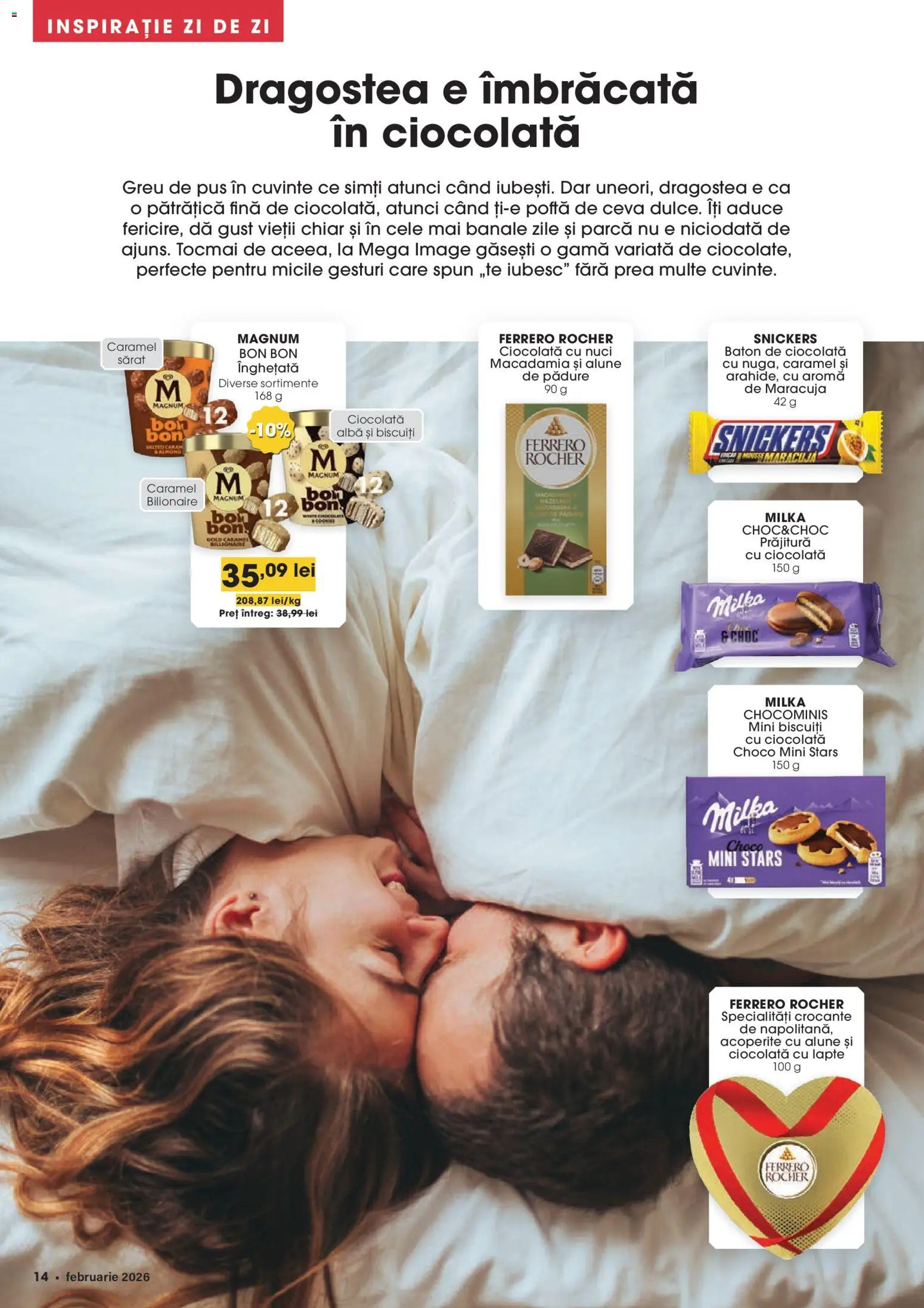 Noul catalog Mega Image – valabil de la 29.01.2026 | Pagină: 14 | Produse: Prăjitură, Alune, Soda, Ciocolată