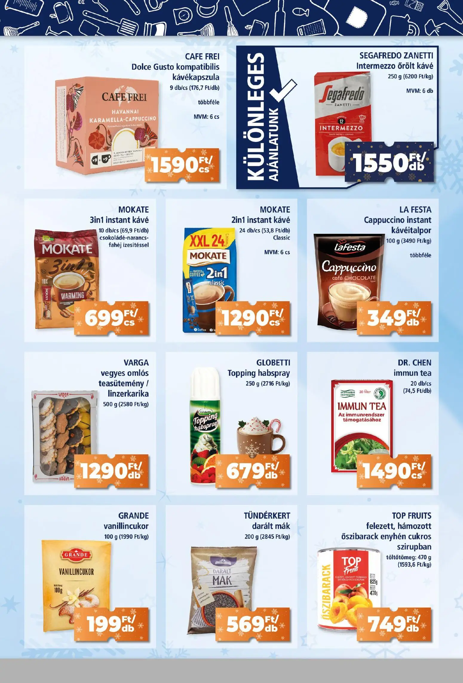 Goods Market akciós ujság - amely érvényes a következő dátumtól: 18.12.2025 | Oldal: 7 | Termékek: Őszibarack, Kávé, Fahéj, Instant kávé