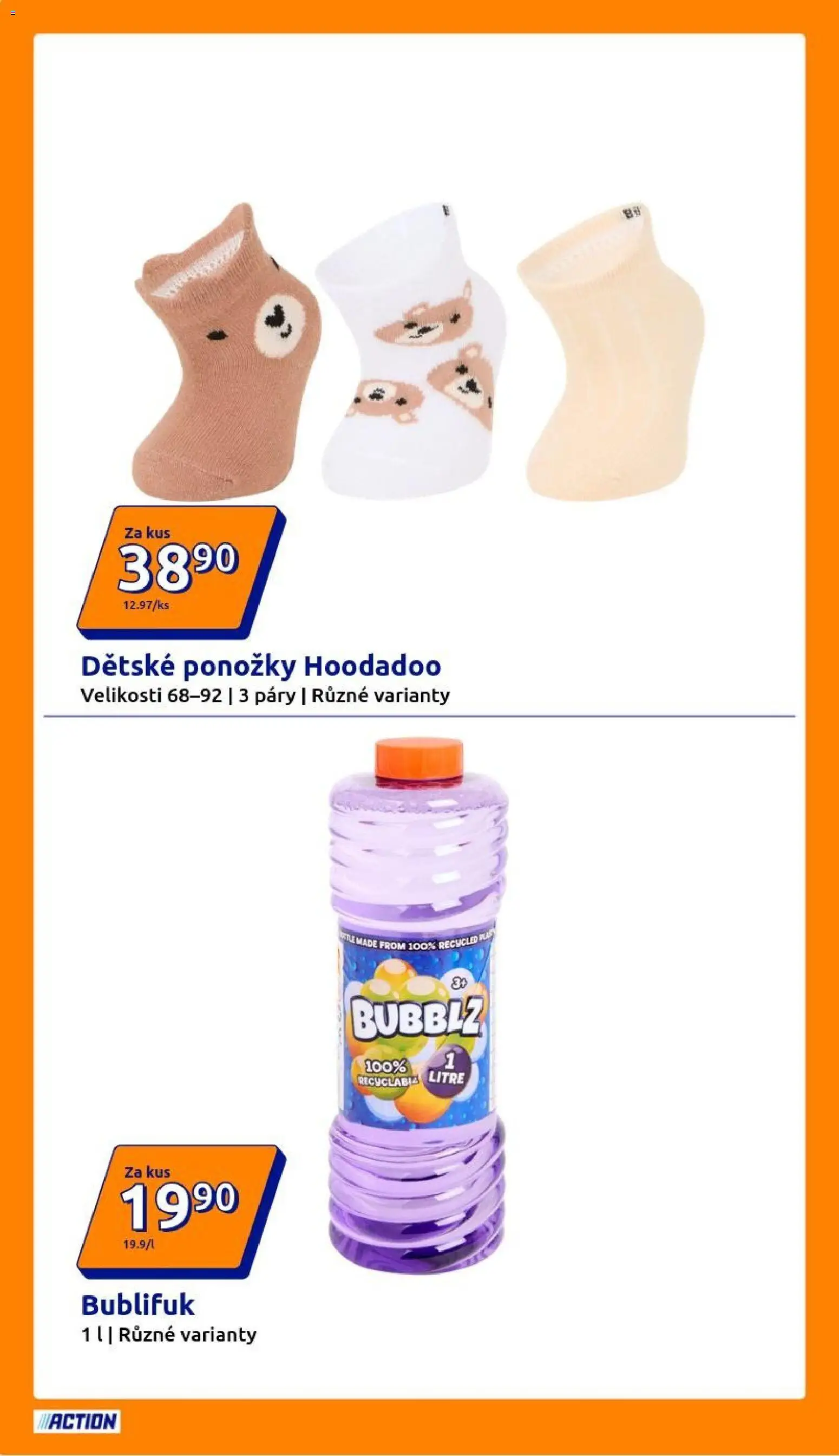 Action leták od 11.03.2026 | Strana: 14 | Produkty: Ponožky, Bublifuk