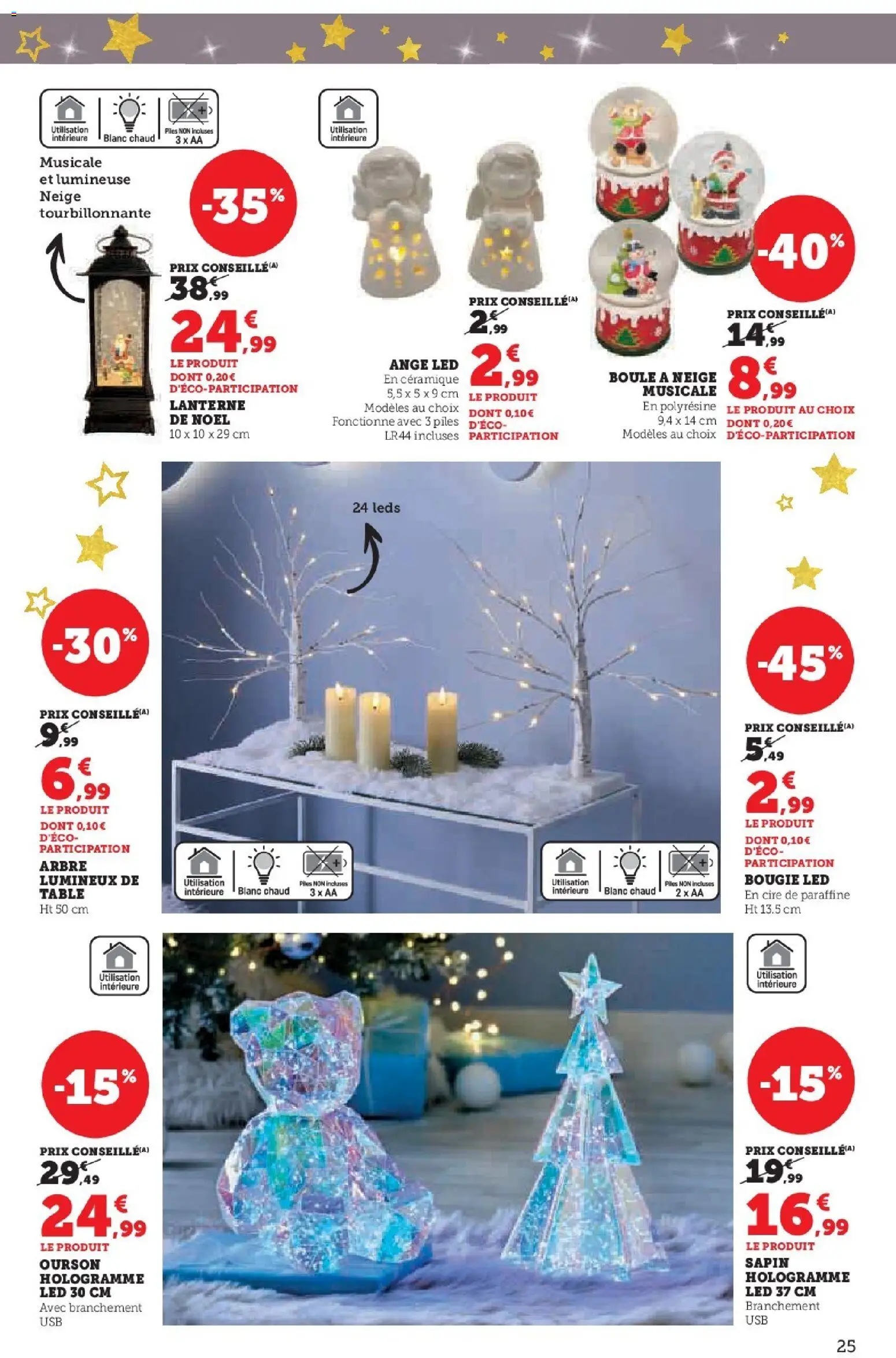 {H1} | Page: 25 | Produits: Cire, Table, Piles