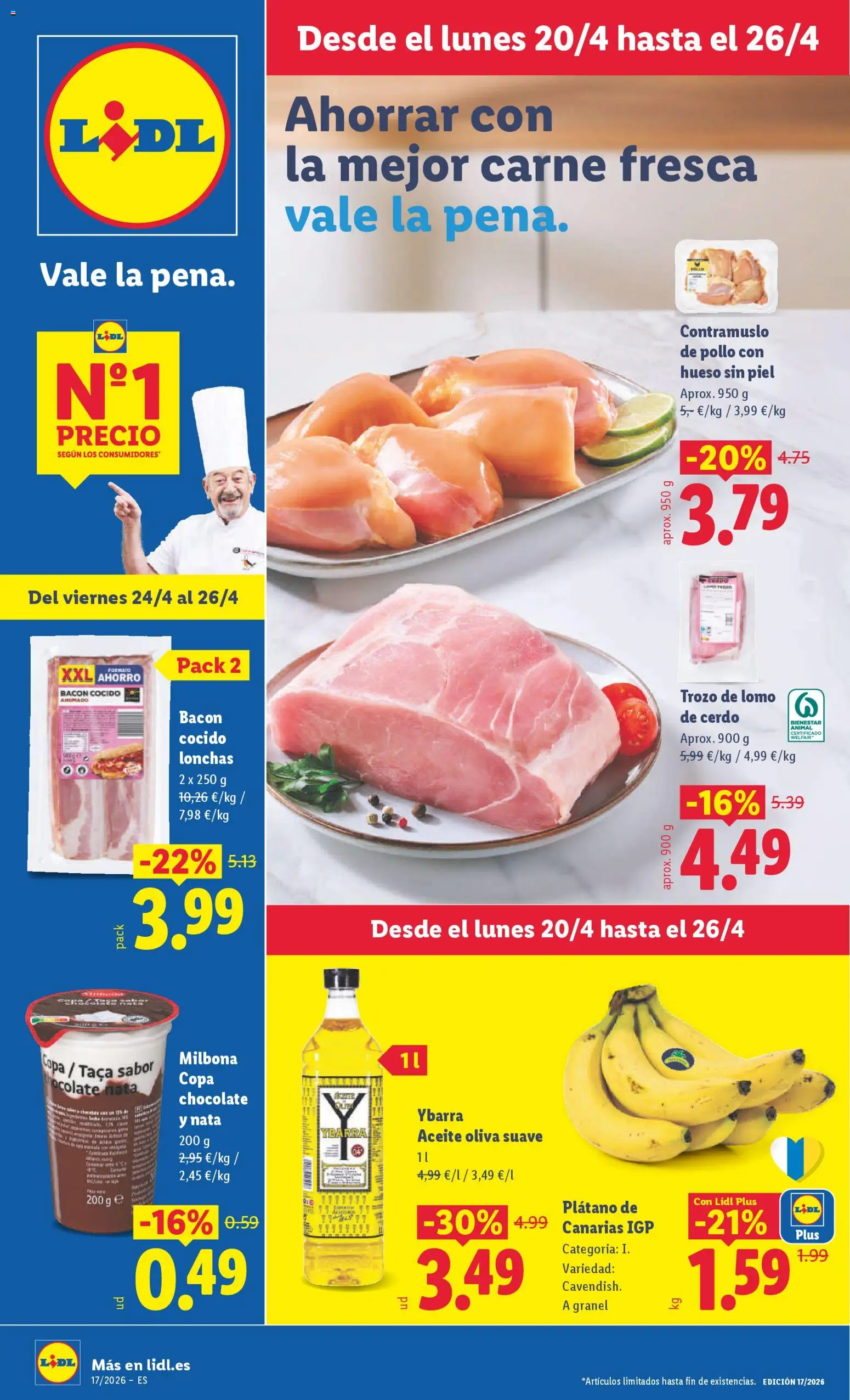 Lidl Canarias │ válido desde el 20.04.2026 | Página: 1 | Productos: Aceite, Chocolate, Cerdo