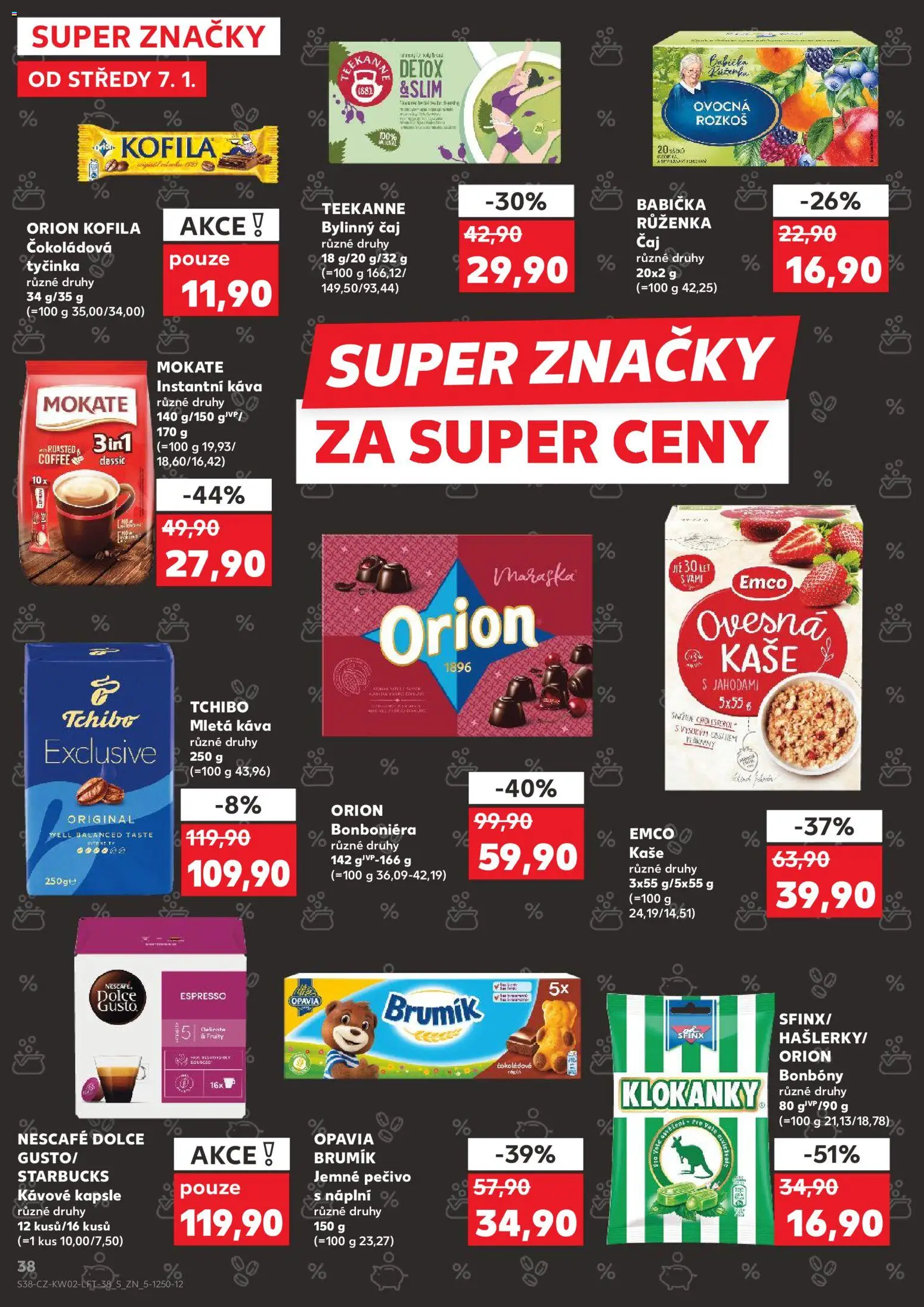 Kaufland leták - Praha 8 od 07.01.2026 | Strana: 38 | Produkty: Mokate, Káva, Pečivo, Brumik