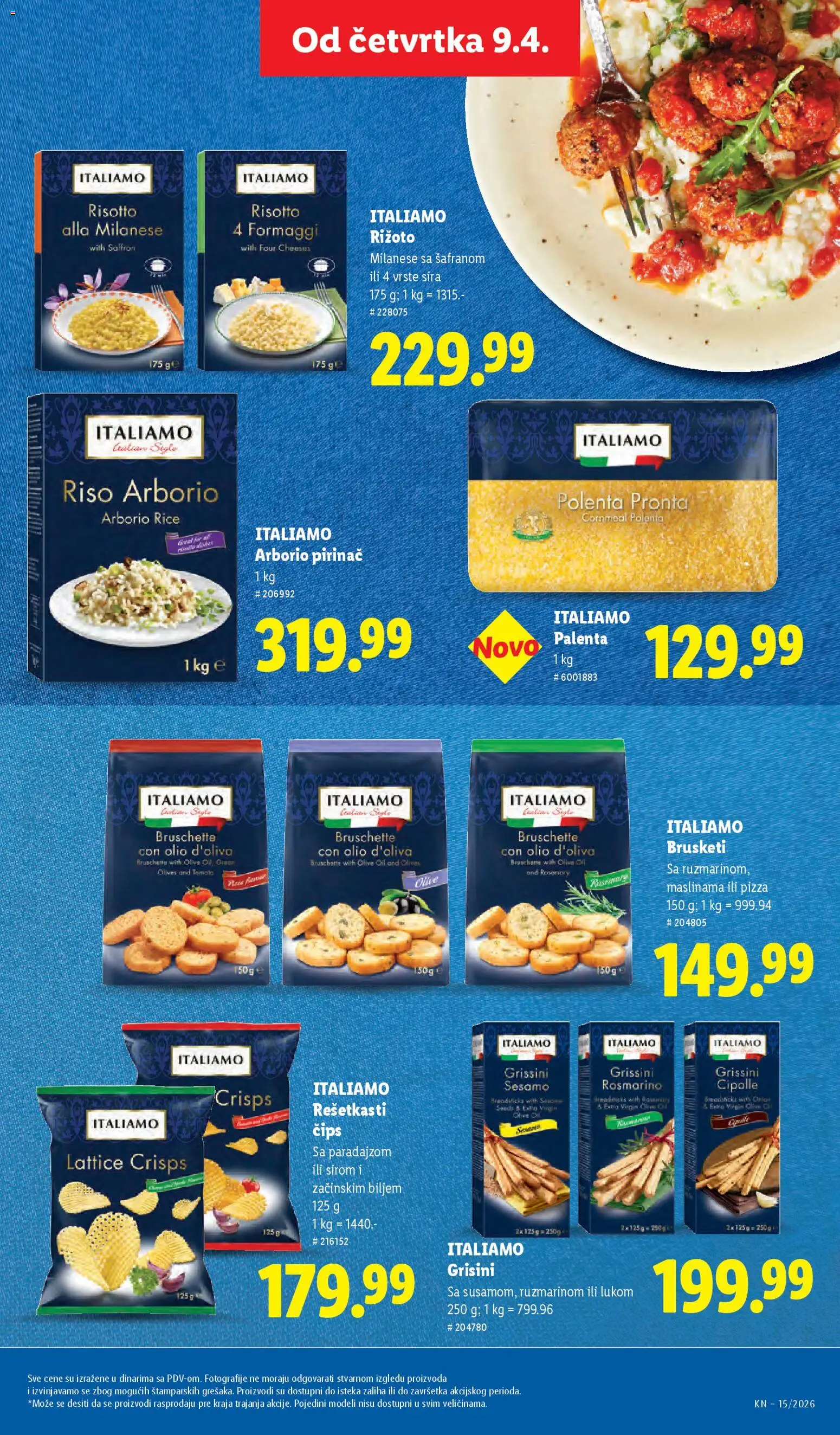 Lidl katalog - važi od 09.04.2026 | Strana: 57 | Proizvode: Čips, Palenta, Brusketi, Pirinač