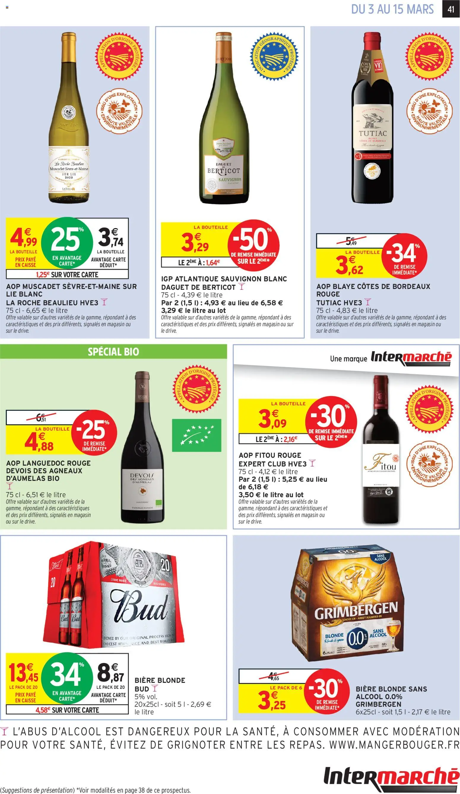 {H1} | Page: 41 | Produits: Alcool, Bière blonde, Bière blonde Bud, Bière