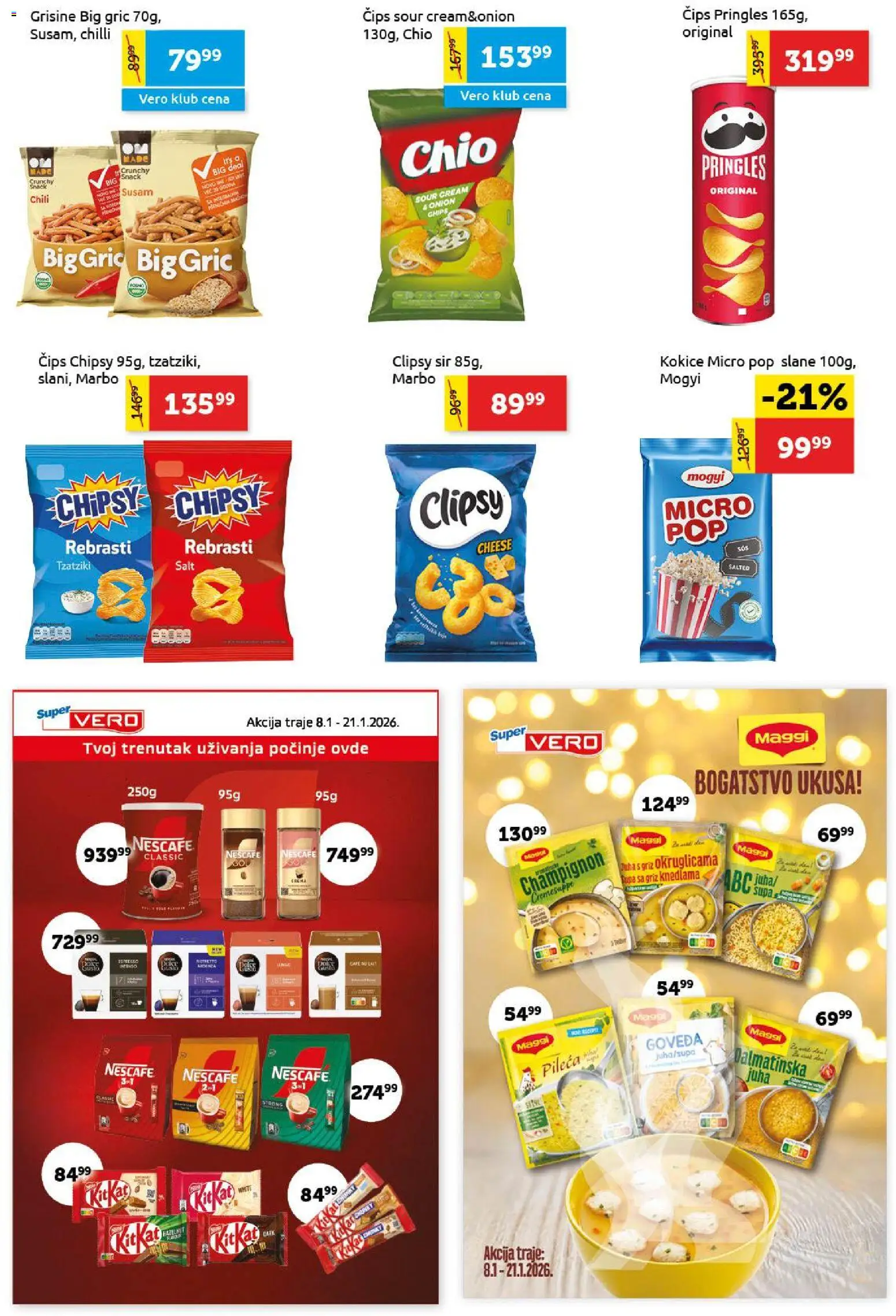 SuperVERO katalog - važi od 08.01.2026 | Strana: 15 | Proizvode: Čips, Pringles, Sir, Nescafé