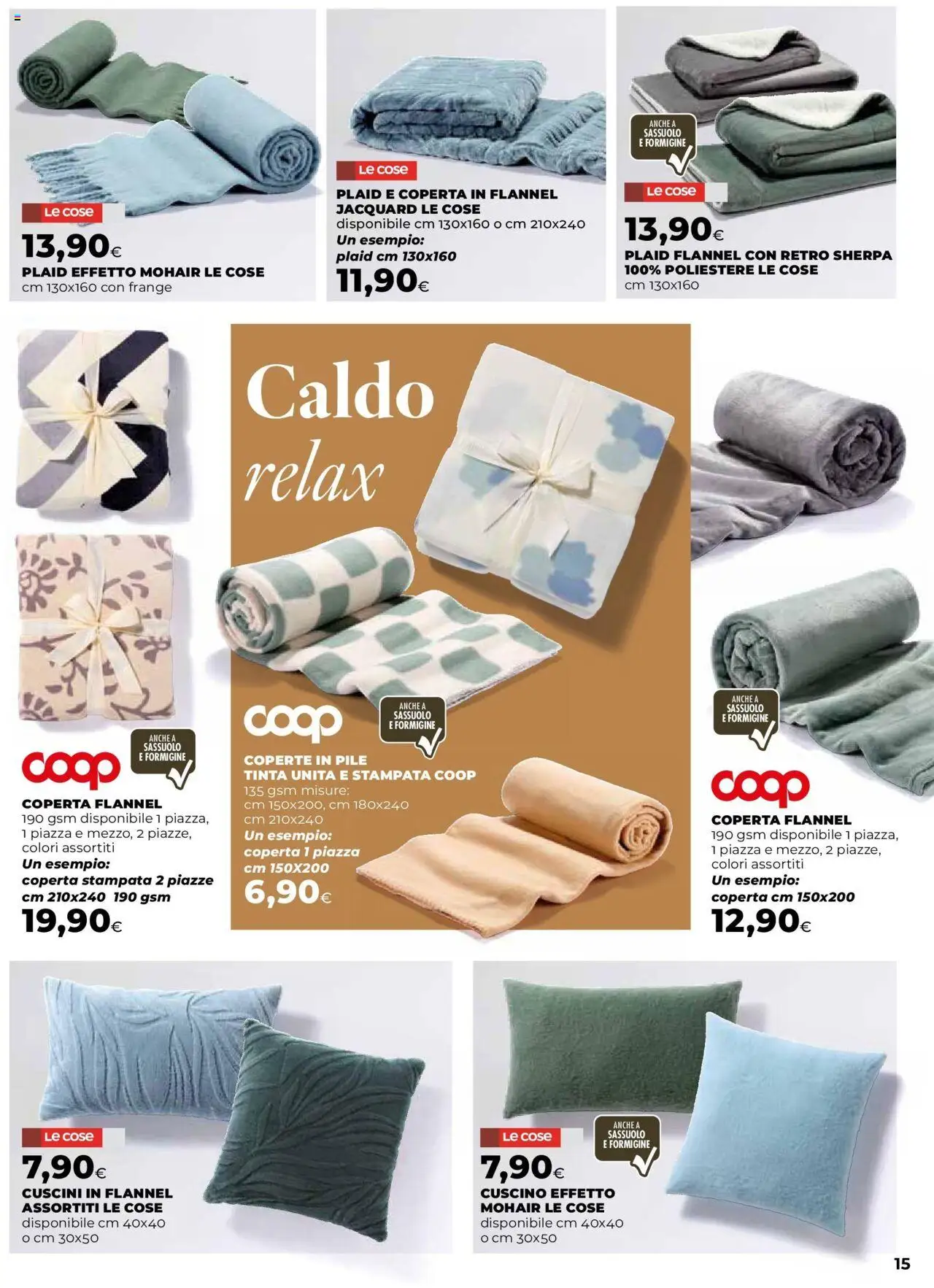 Volantino Ipercoop del 08.10.2025 | Pagina: 15 | Prodotti: Pile, Plaid, Cuscino, Coperta