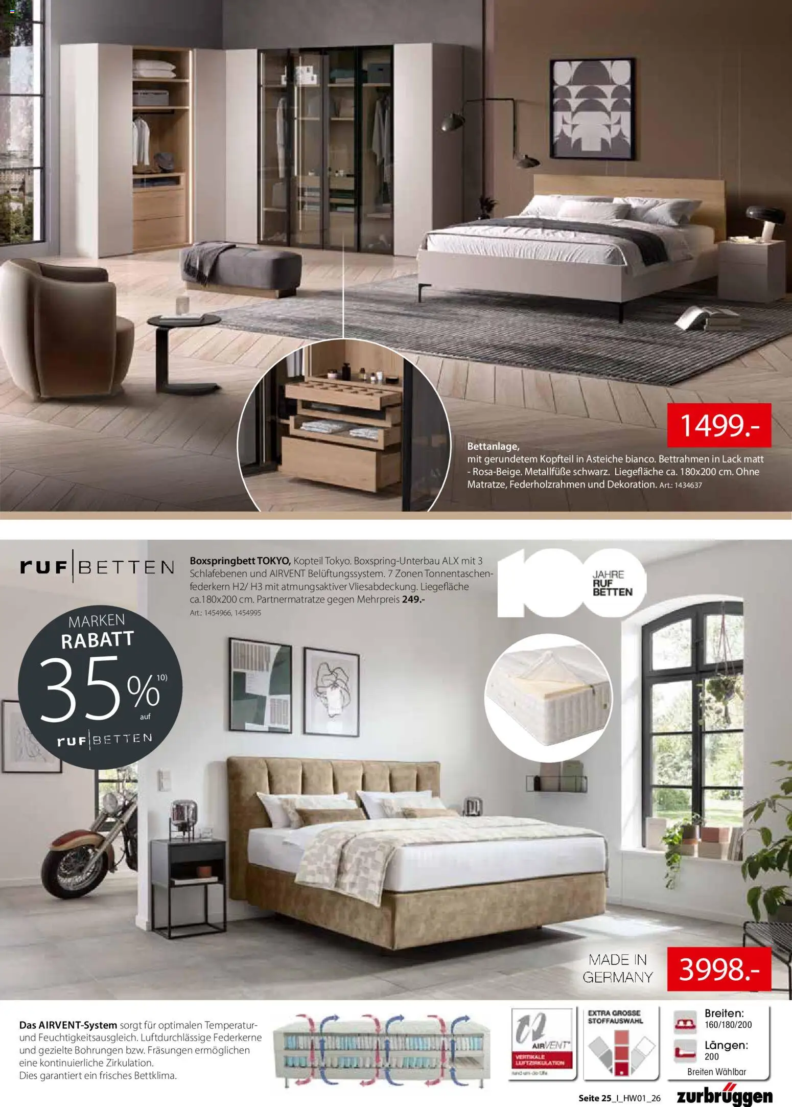 Zurbrüggen Hochwert Spezial – gültig ab 27.03.2026 | Seite: 25 | Produkte: Boxspringbett