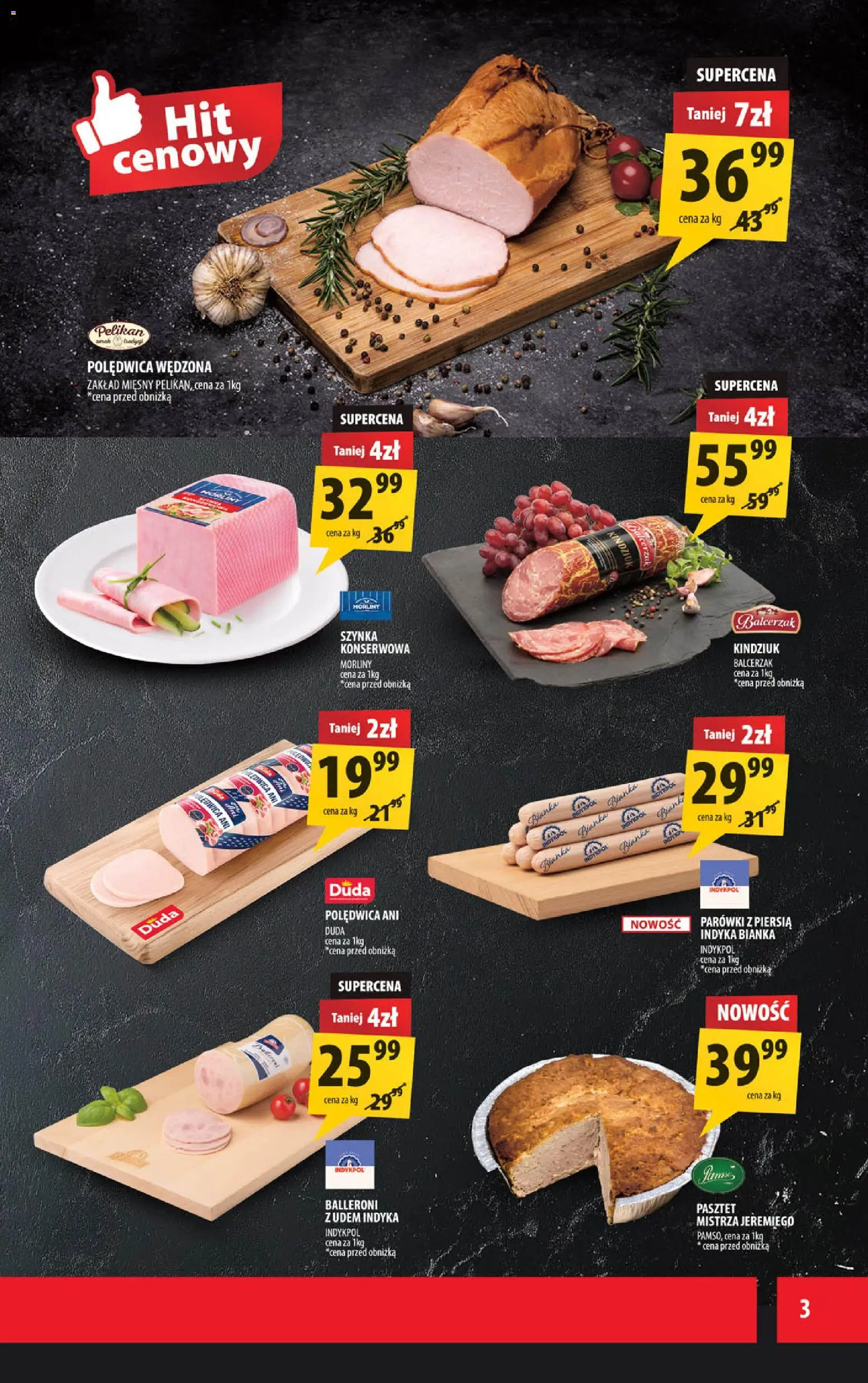 Arhelan Gazetka od 27.02.2026 | Strona: 3 | Produkty: Parówki, Szynka, Kindziuk
