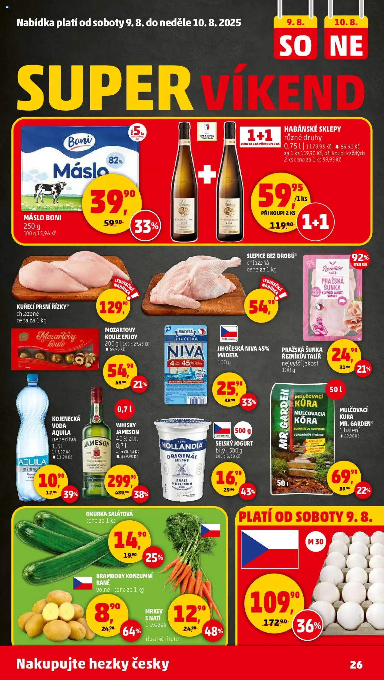 Penny Market leták - Čtvrtečník od 07.08.2025 | Strana: 26 | Produkty: Voda, Máslo, Whisky, Brambory